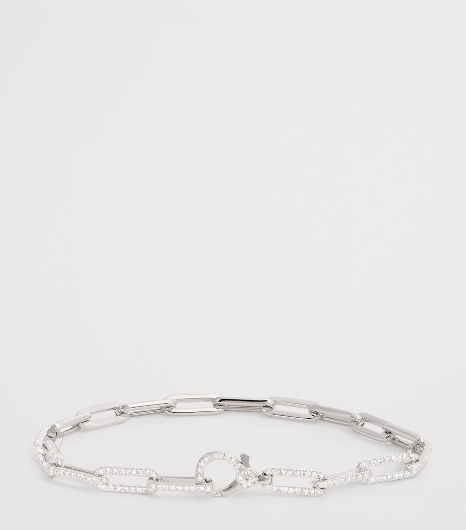 White Gold and Diamond Pavé Link Bracelet WHITE GOLD Image 3