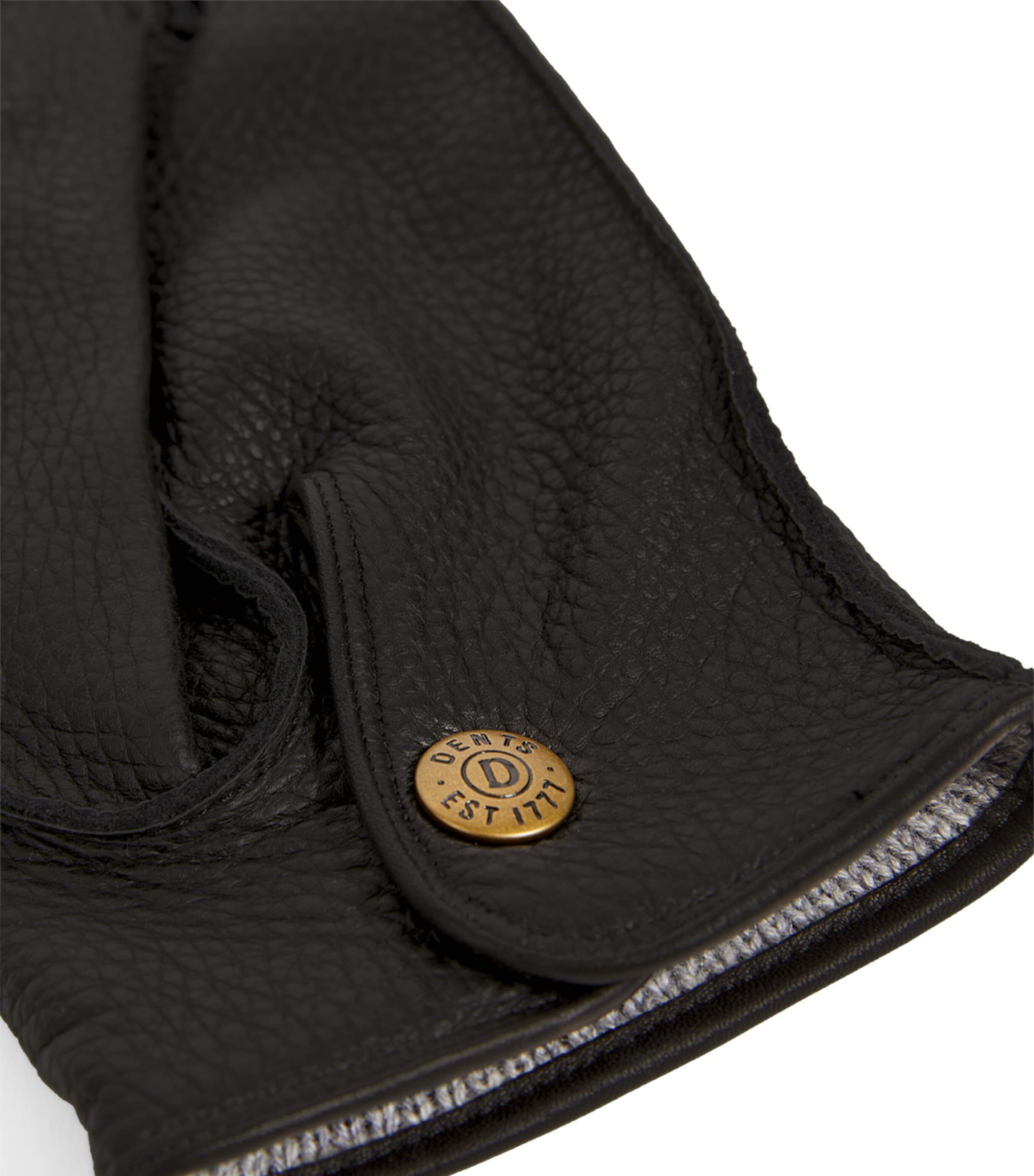 Grained Deerskin Gloves BLACK Image 3