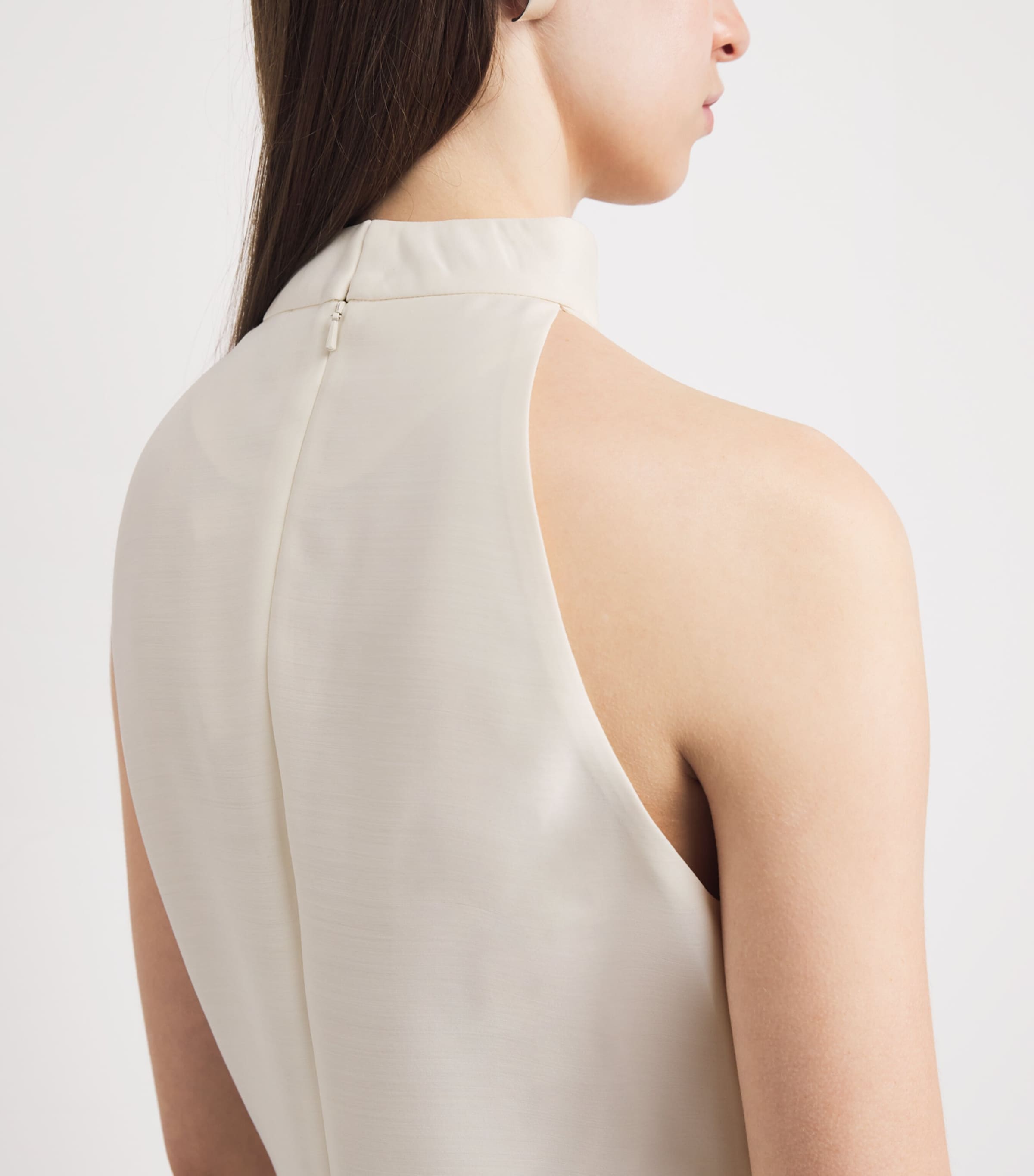 BITE Studios Womens Wool-Silk High-Neck Maxi Dress Off White Image 3