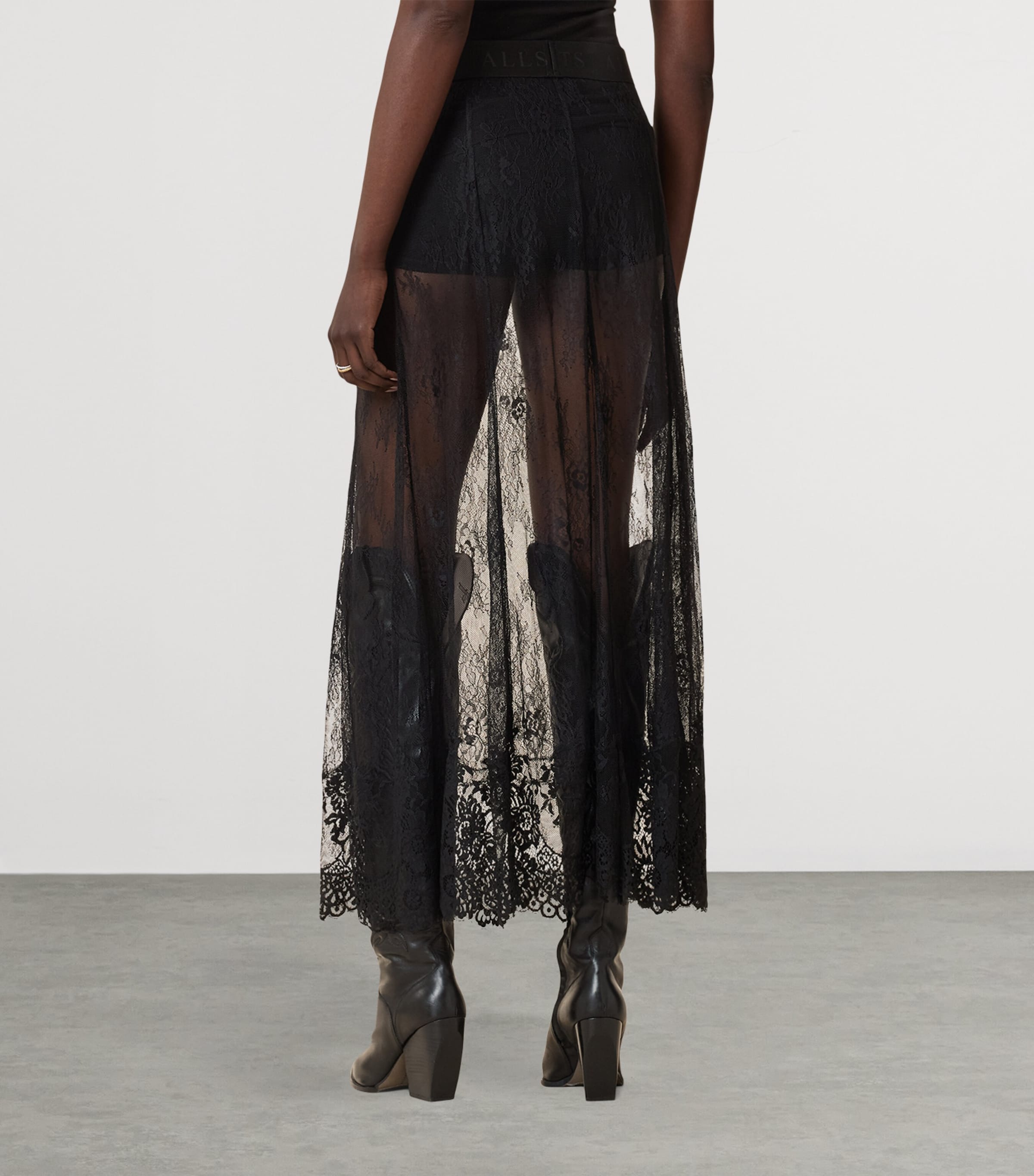 Lace Arran Maxi Skirt BLACK Image 7