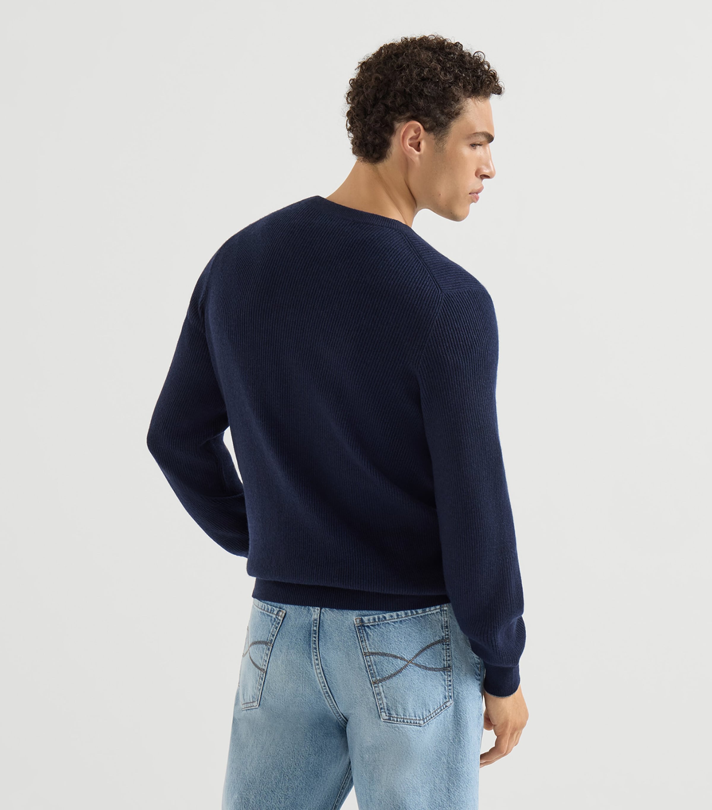 Brunello Cucinelli Mens Cashmere English Rib Sweater Image 5