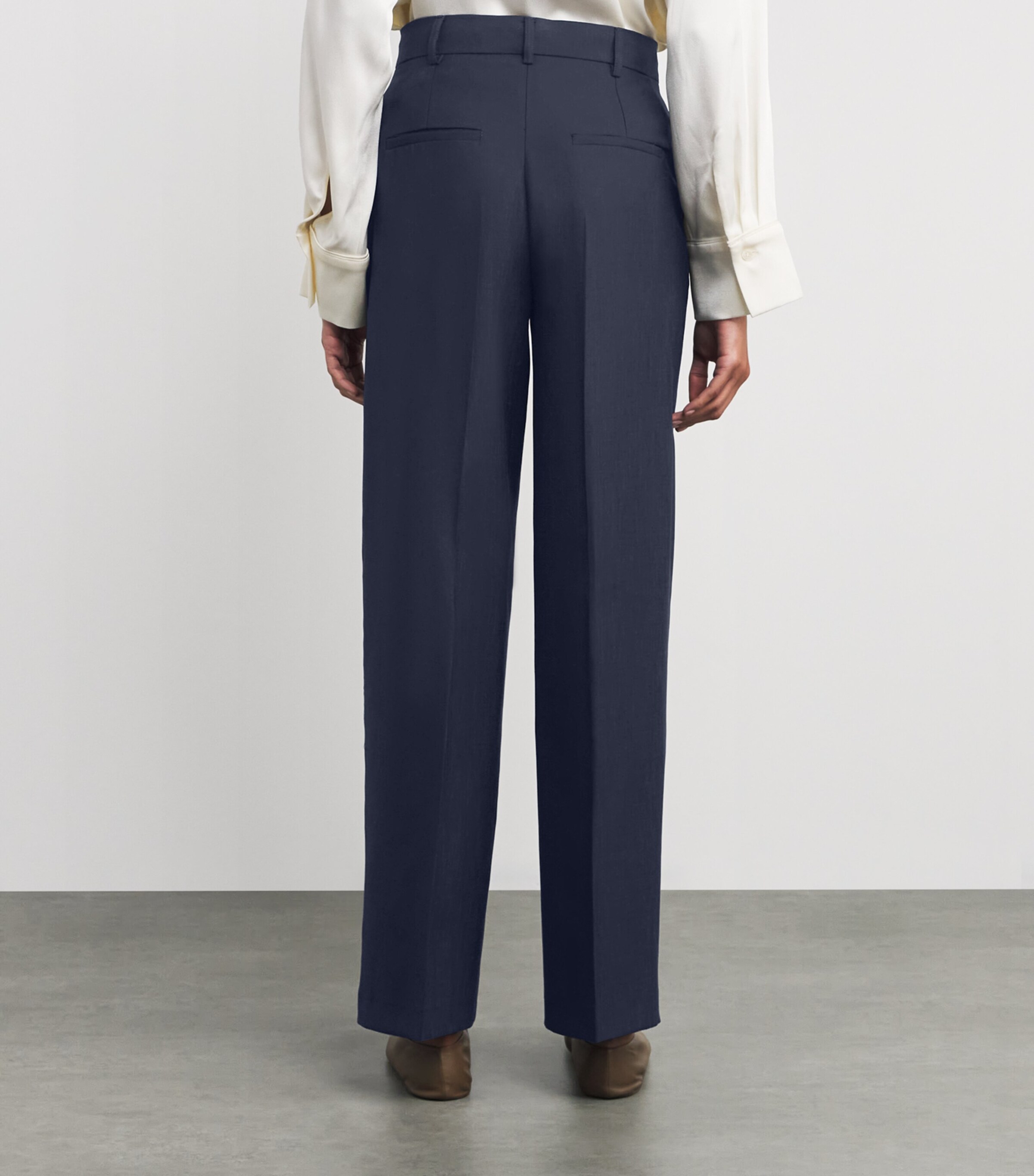 Straight Tailored Trousers NAVY Image 4