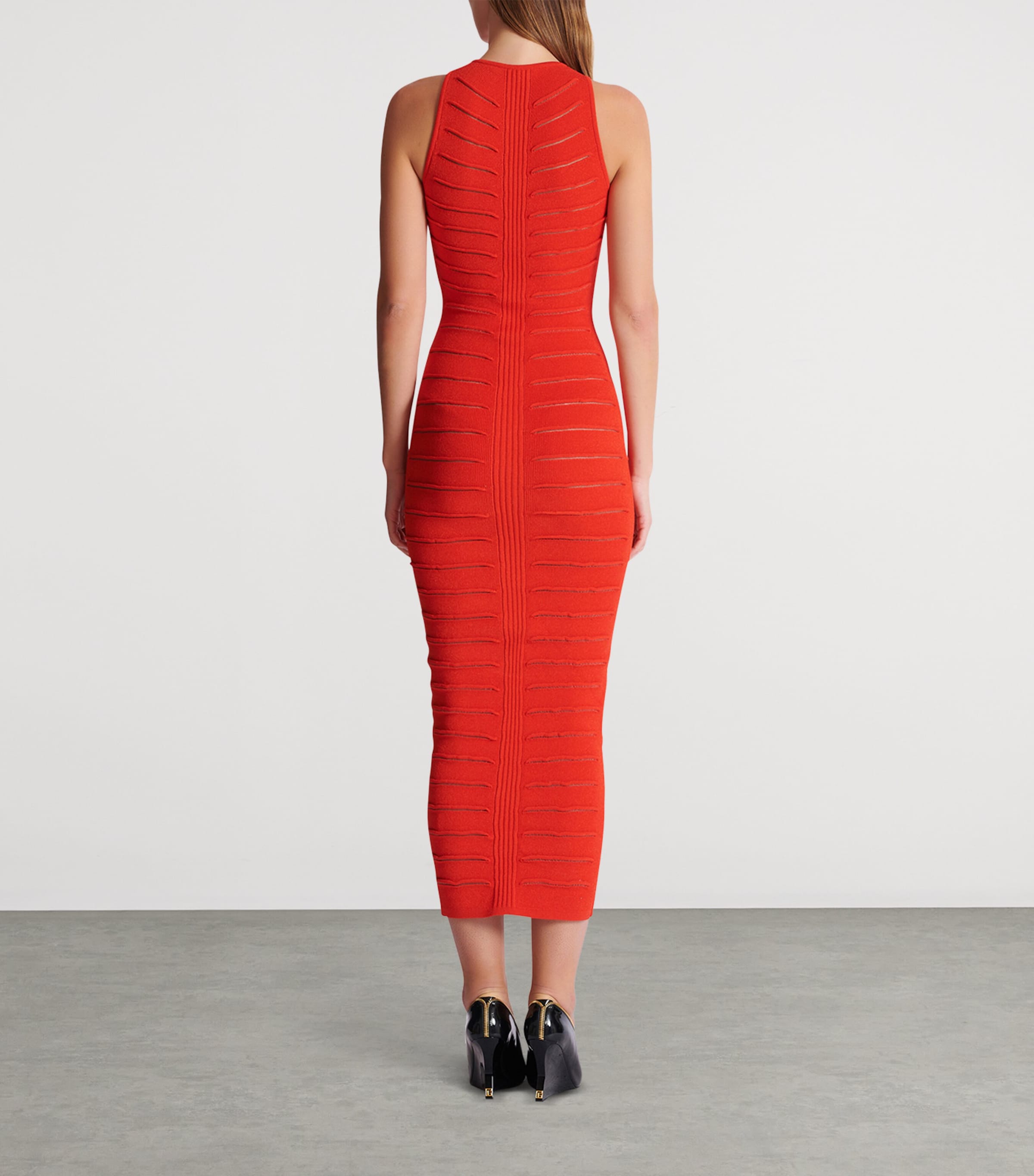Knitted Distressed Midi Dress 3CL ROUGE Image 3