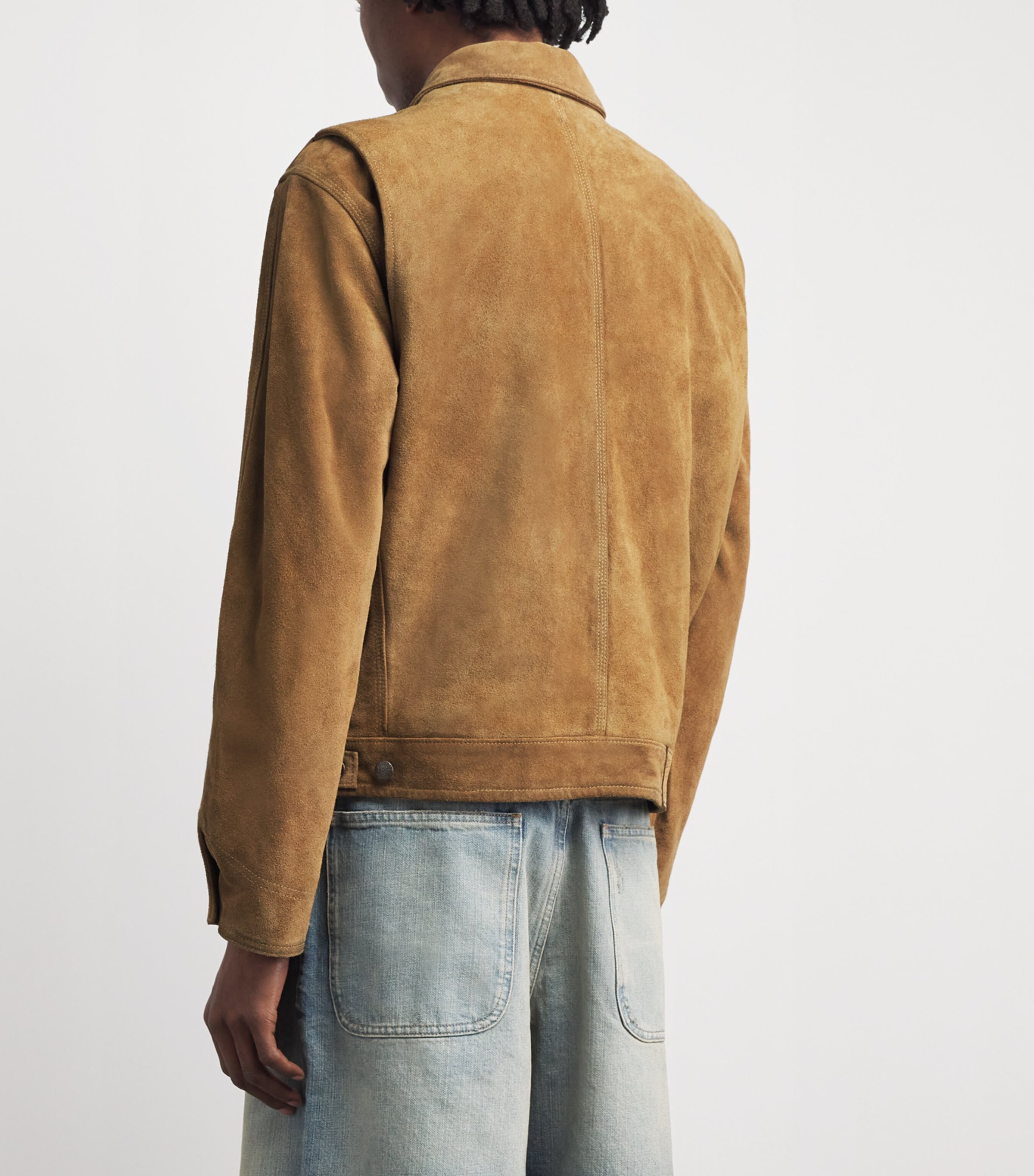 Polo Ralph Lauren Mens Suede Field Jacket Beige Khaki Image 5