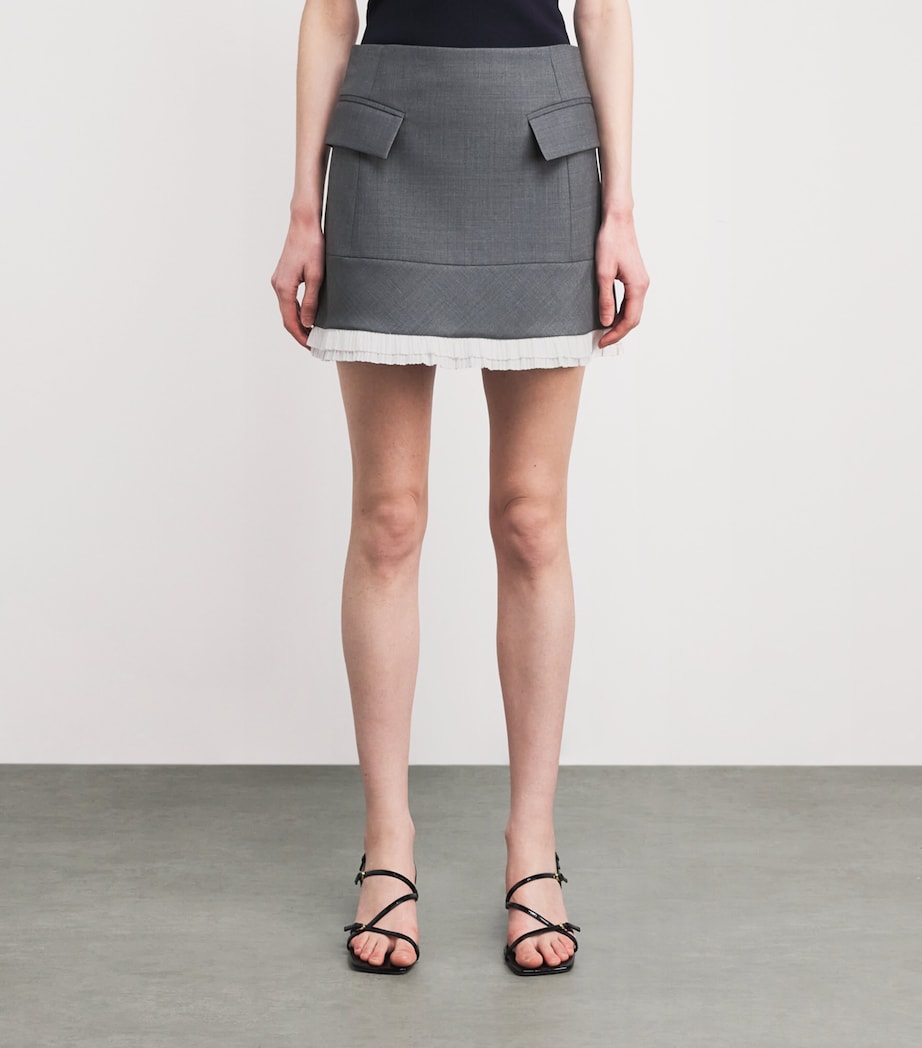 Wool-Blend Mini Skirt GREY Image 3
