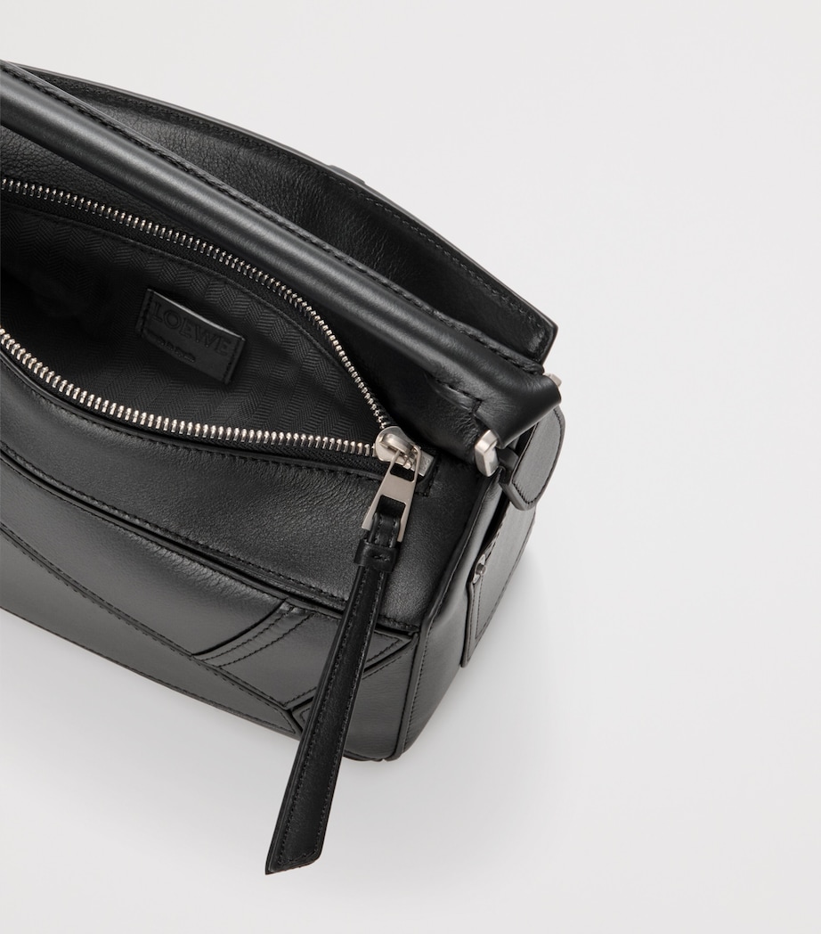 LOEWE Small Calfskin Puzzle Panta Top-Handle Bag Black Image 6