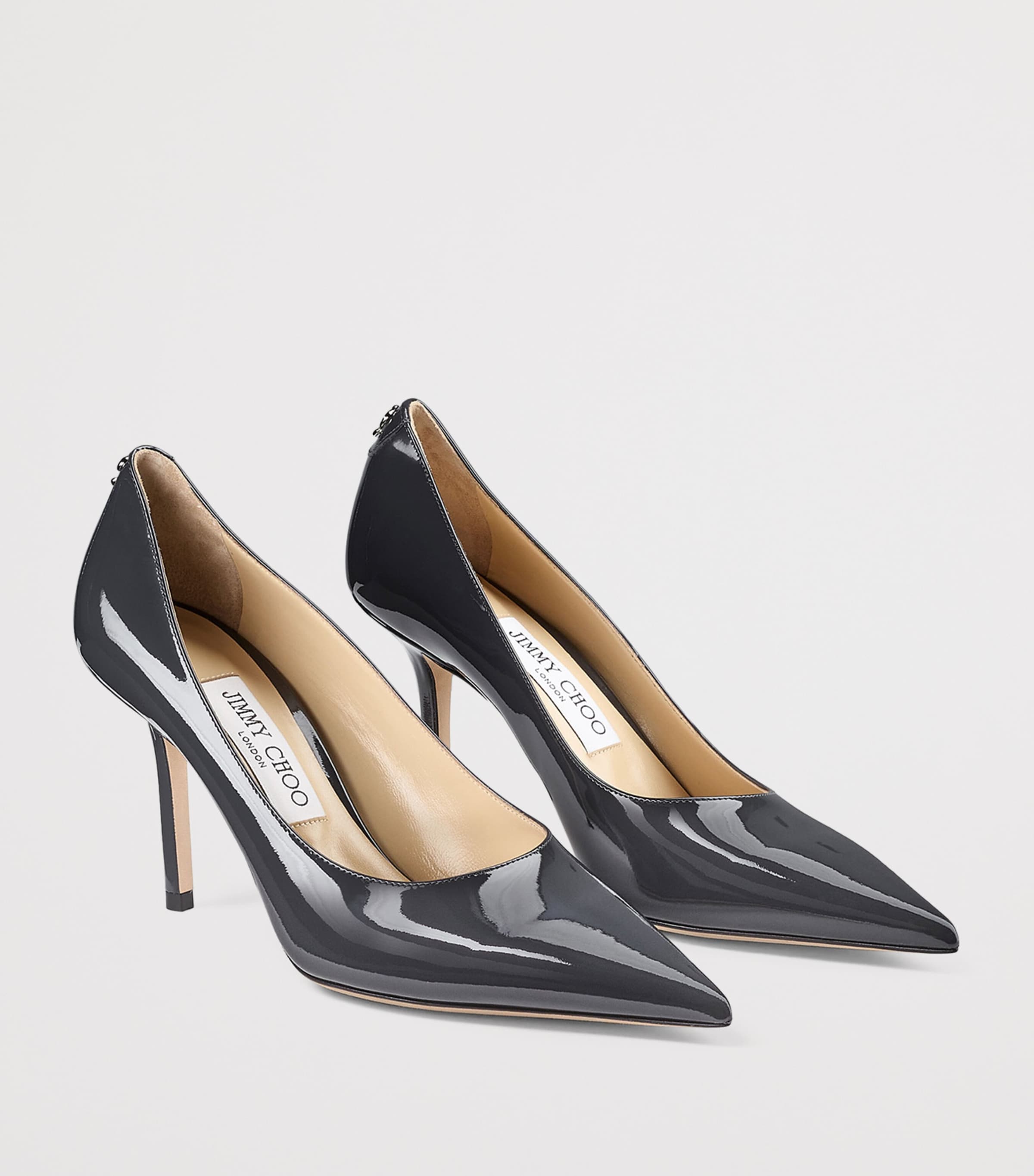 Jimmy Choo Womens Love 85 Patent Leather Pumps Graphite Image 3