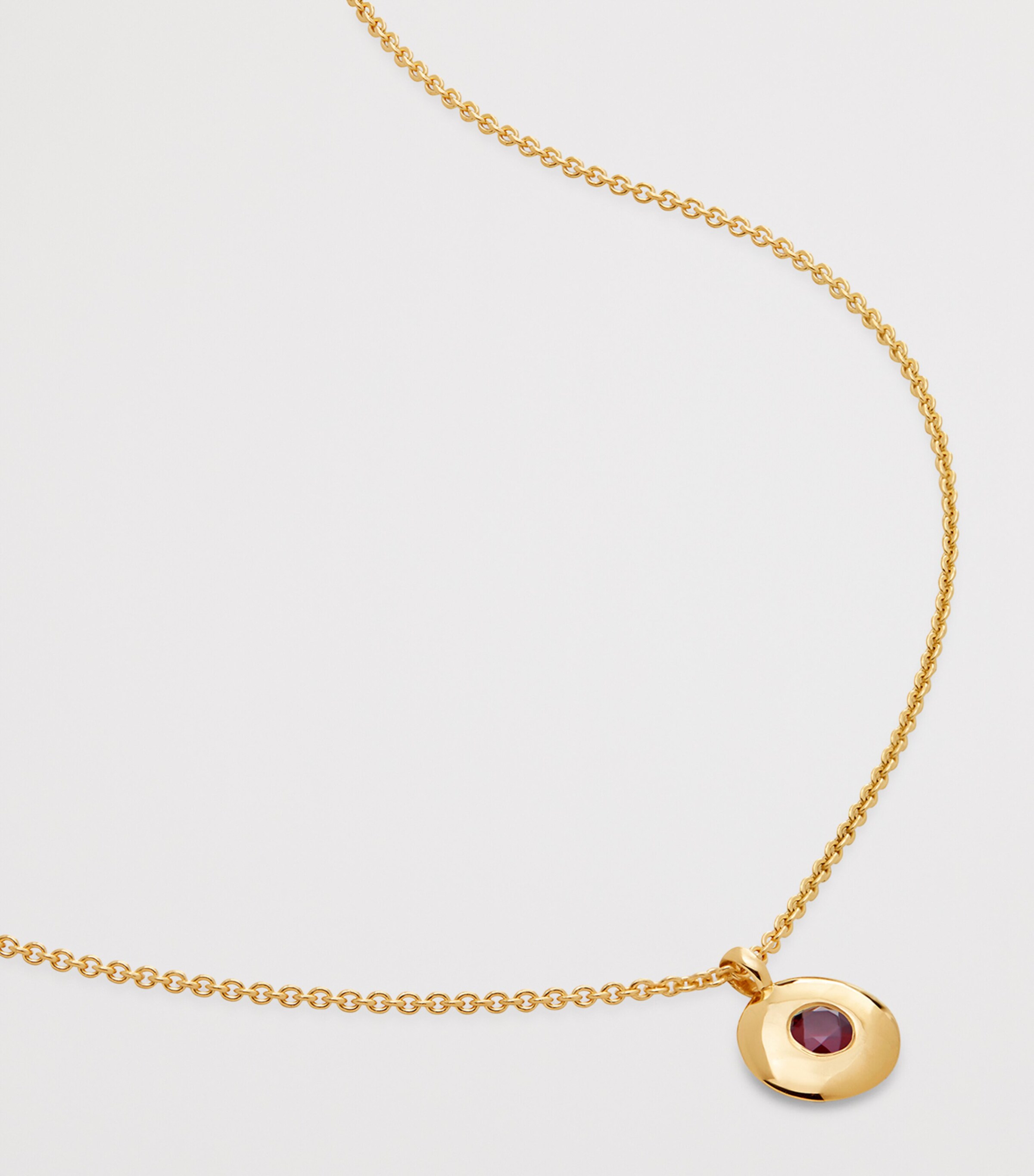 Monica Vinader Gold Vermeil and Ruby January Birthstone Necklace Gold Vermeil Image 4