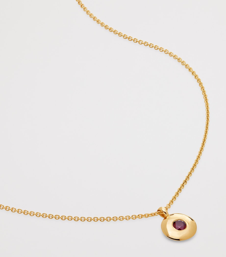 Monica Vinader Gold Vermeil and Ruby January Birthstone Necklace Gold Vermeil Image 4