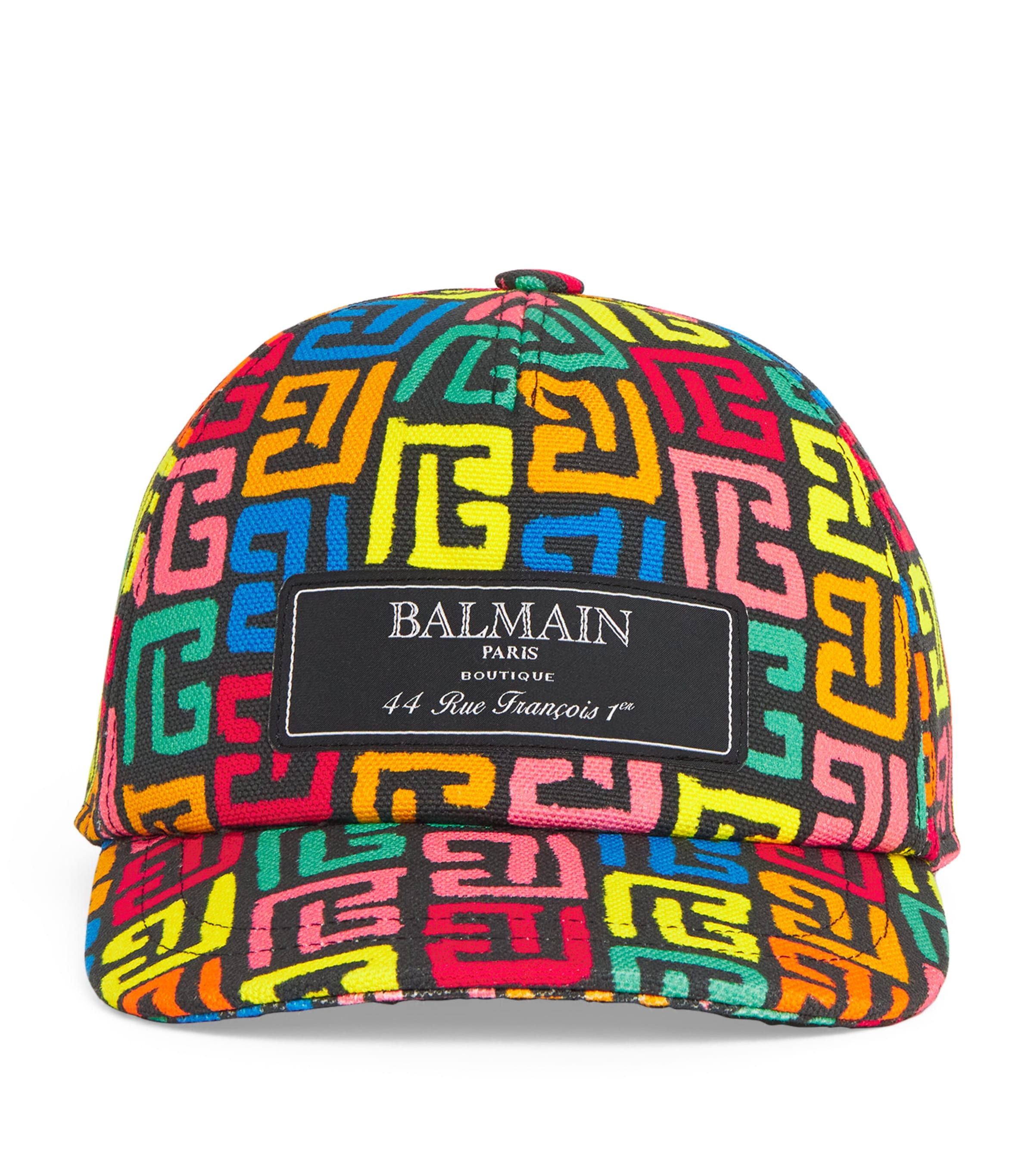 BALMAIN LOGO PRINT BASEBALL CAP