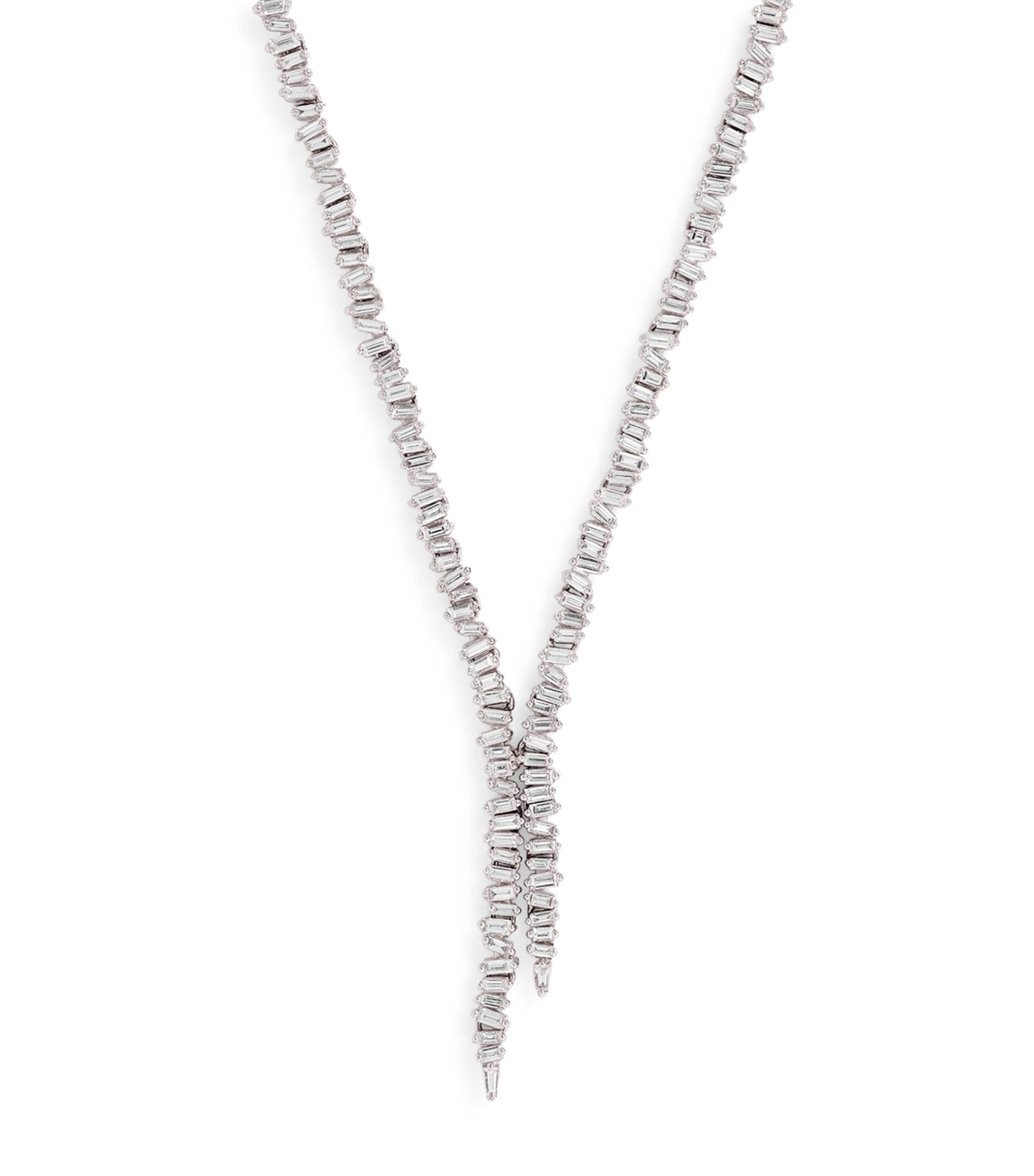 White Gold and Diamond Tennis Necklace 18K WG/WD Image 1