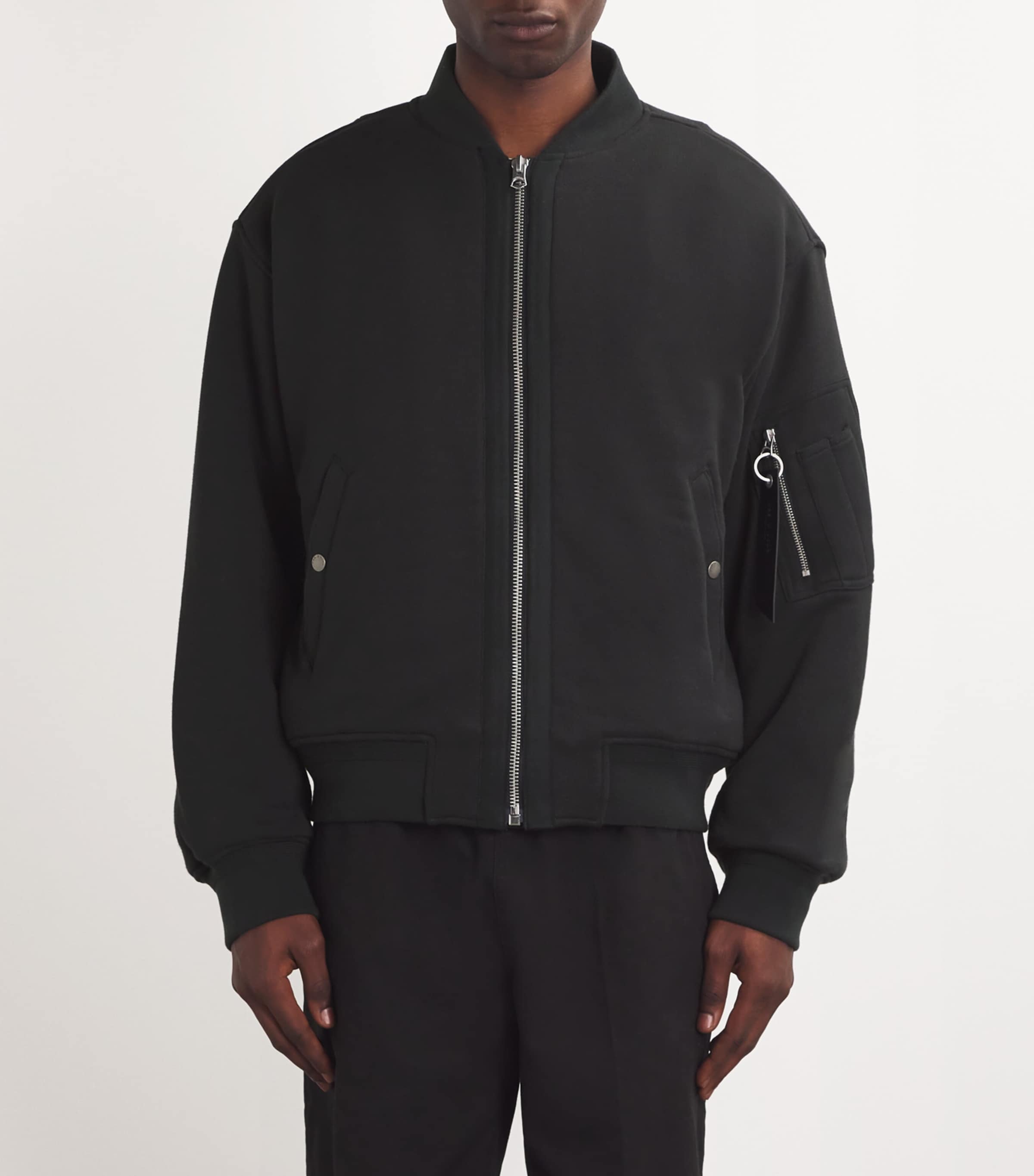 Cotton-Blend Bomber Jacket BLACK Image 3