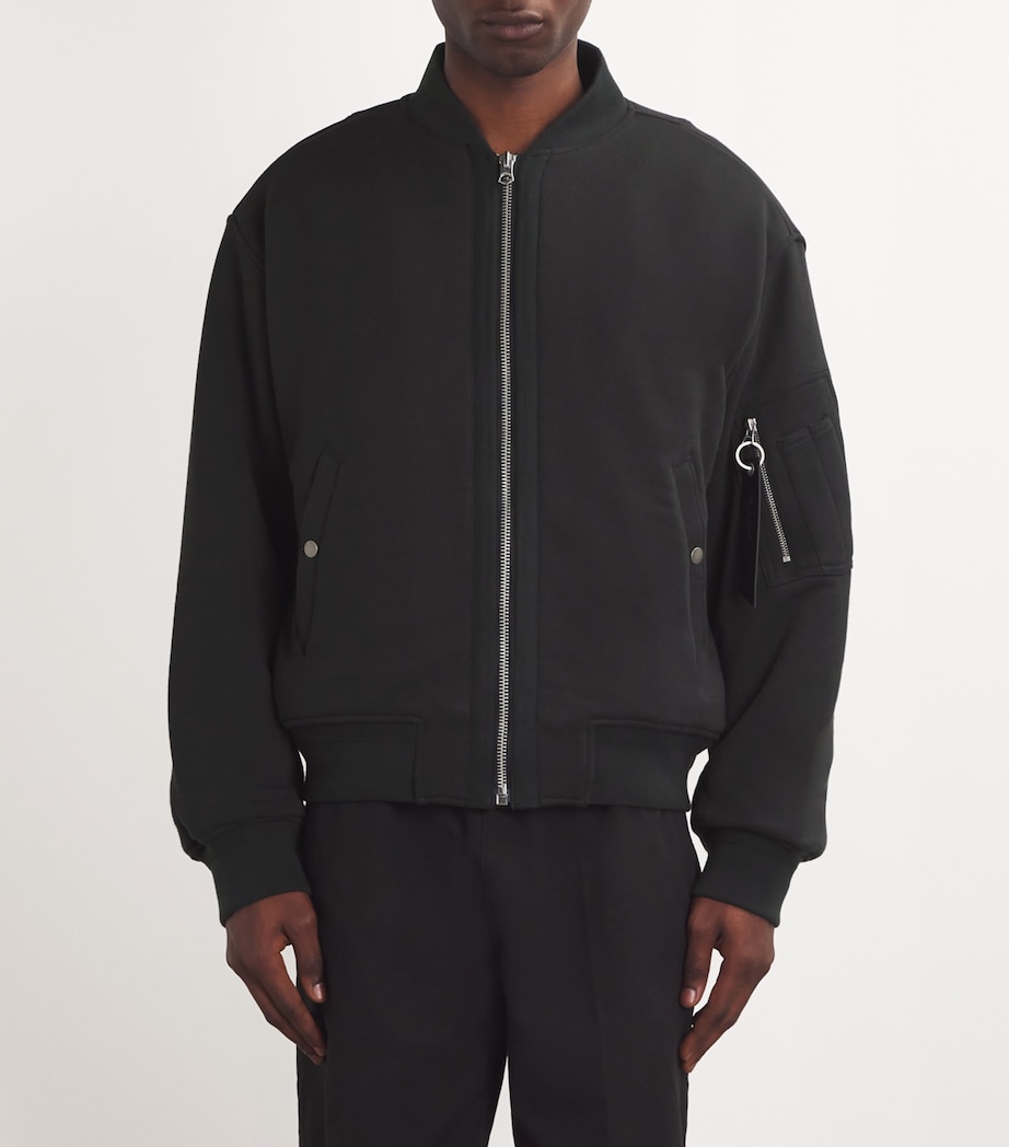 Cotton-Blend Bomber Jacket BLACK Image 3