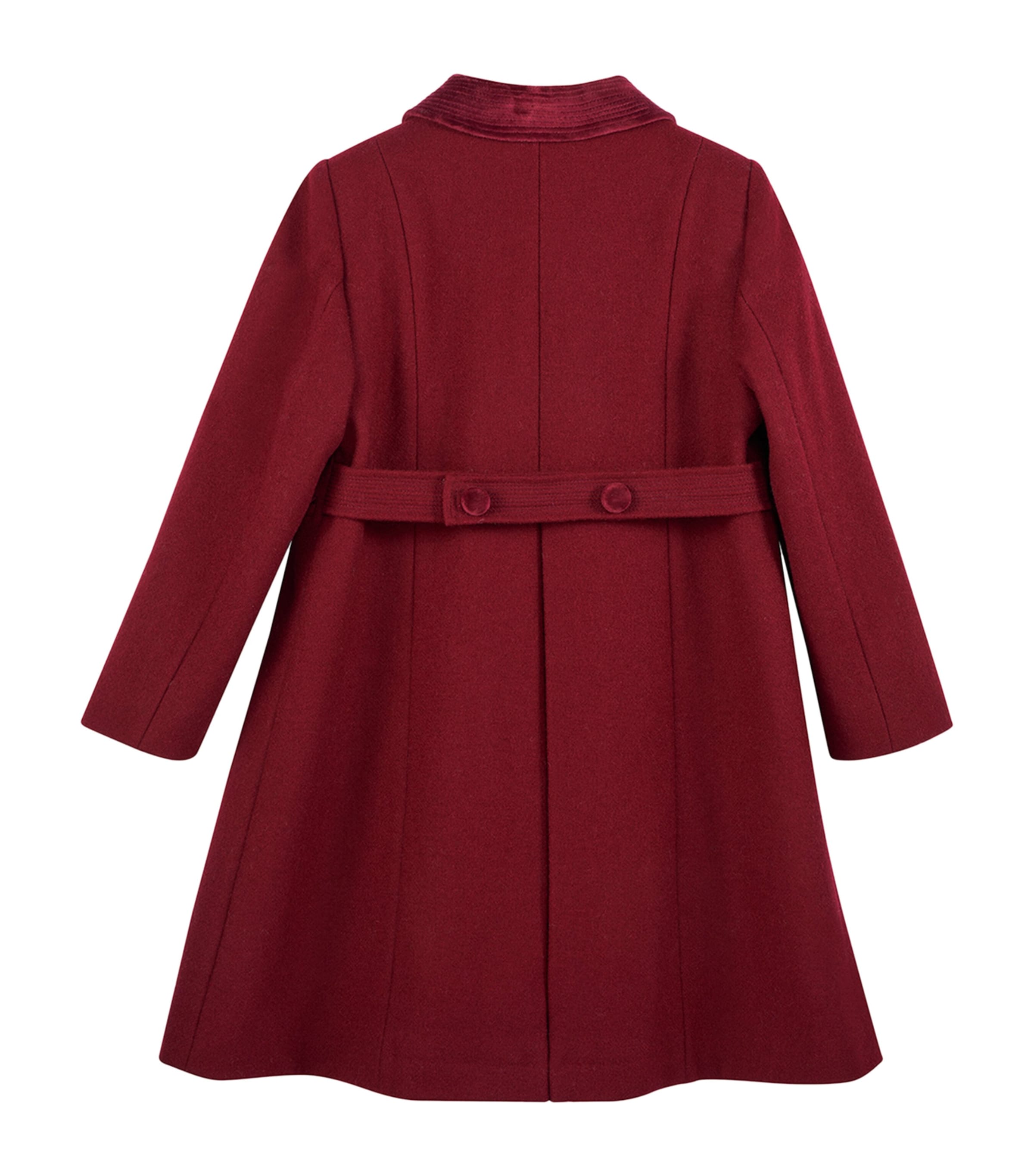Wool Double-Breasted Coat (2-5 Years) BURGUNDY Image 2
