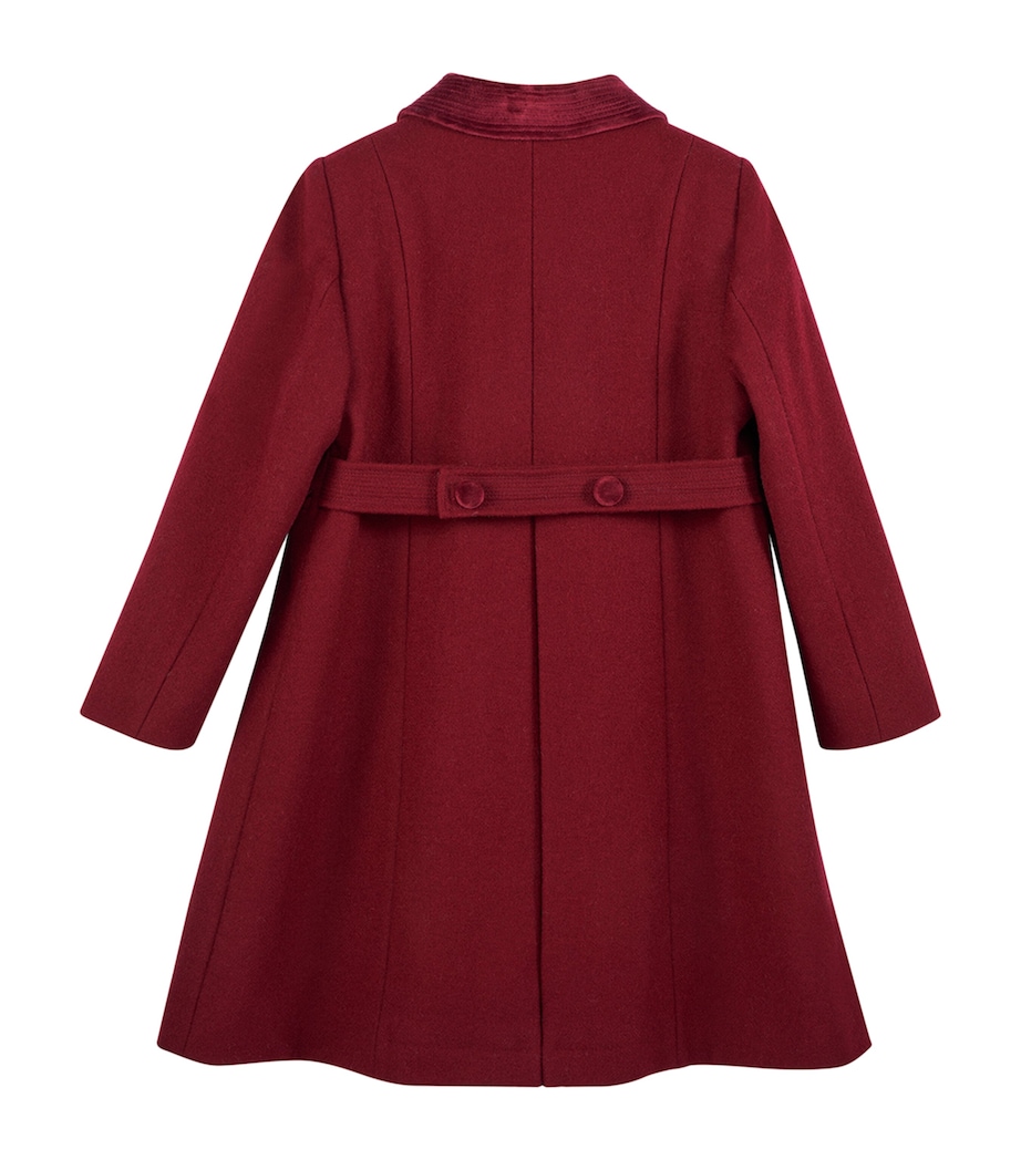 Wool Double-Breasted Coat (2-5 Years) BURGUNDY Image 2