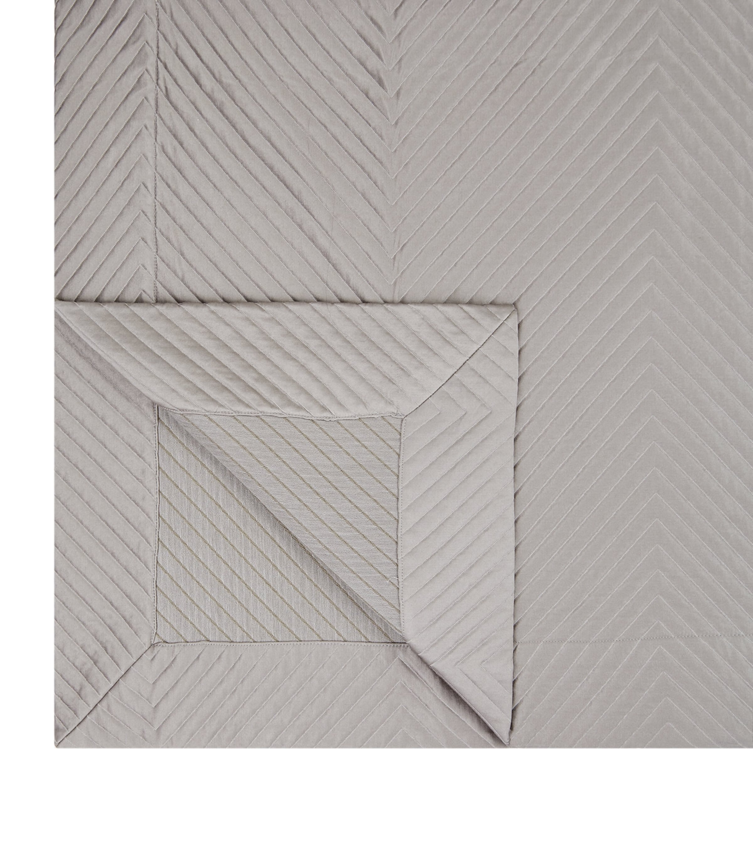 Herringbone Bedspread (270cm x 260cm) 0516  SLATE GREY Image 2
