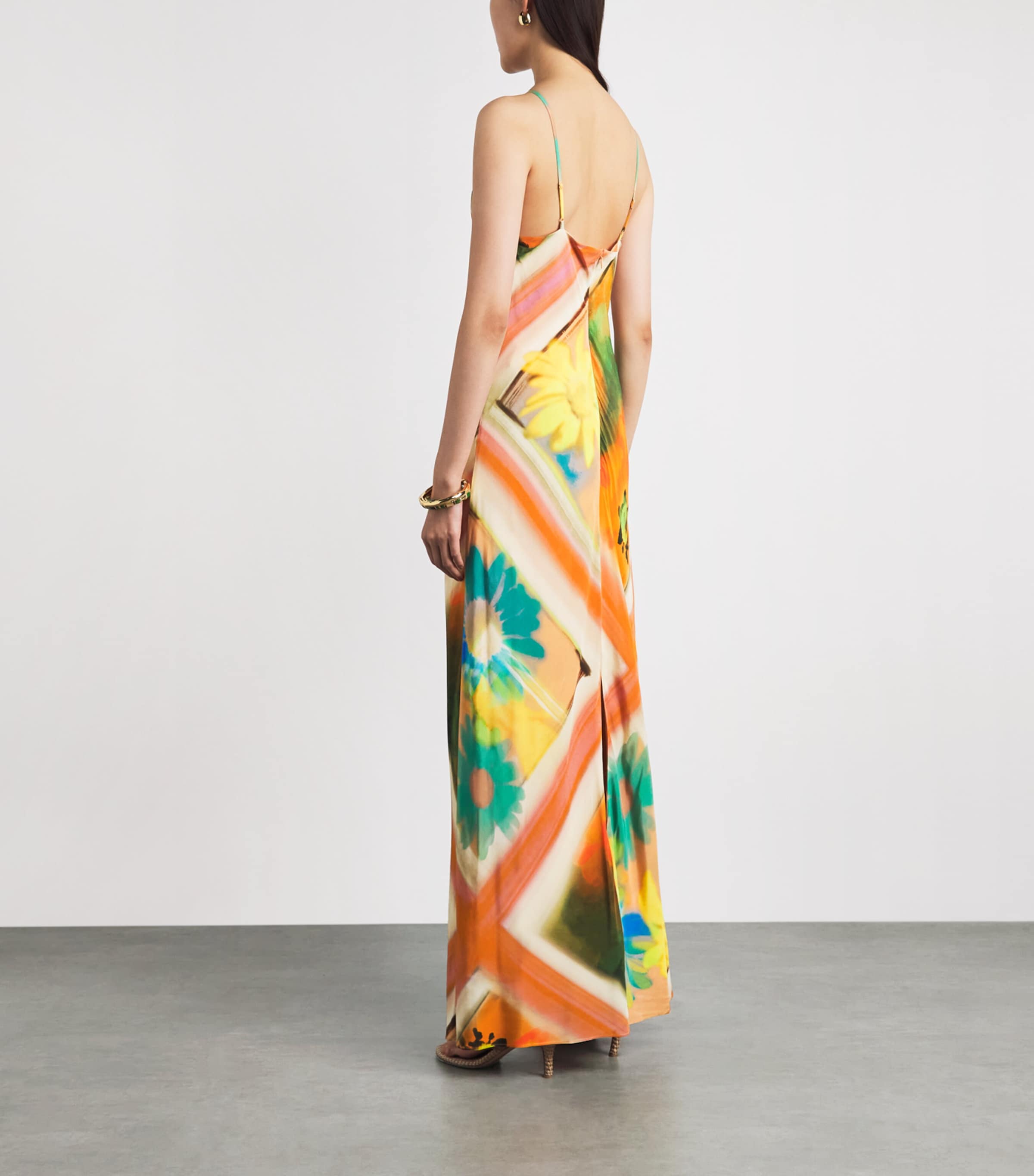 STAUD Womens Halterneck Cubism Maxi Dress Sprblm Scf Sbsr Image 4