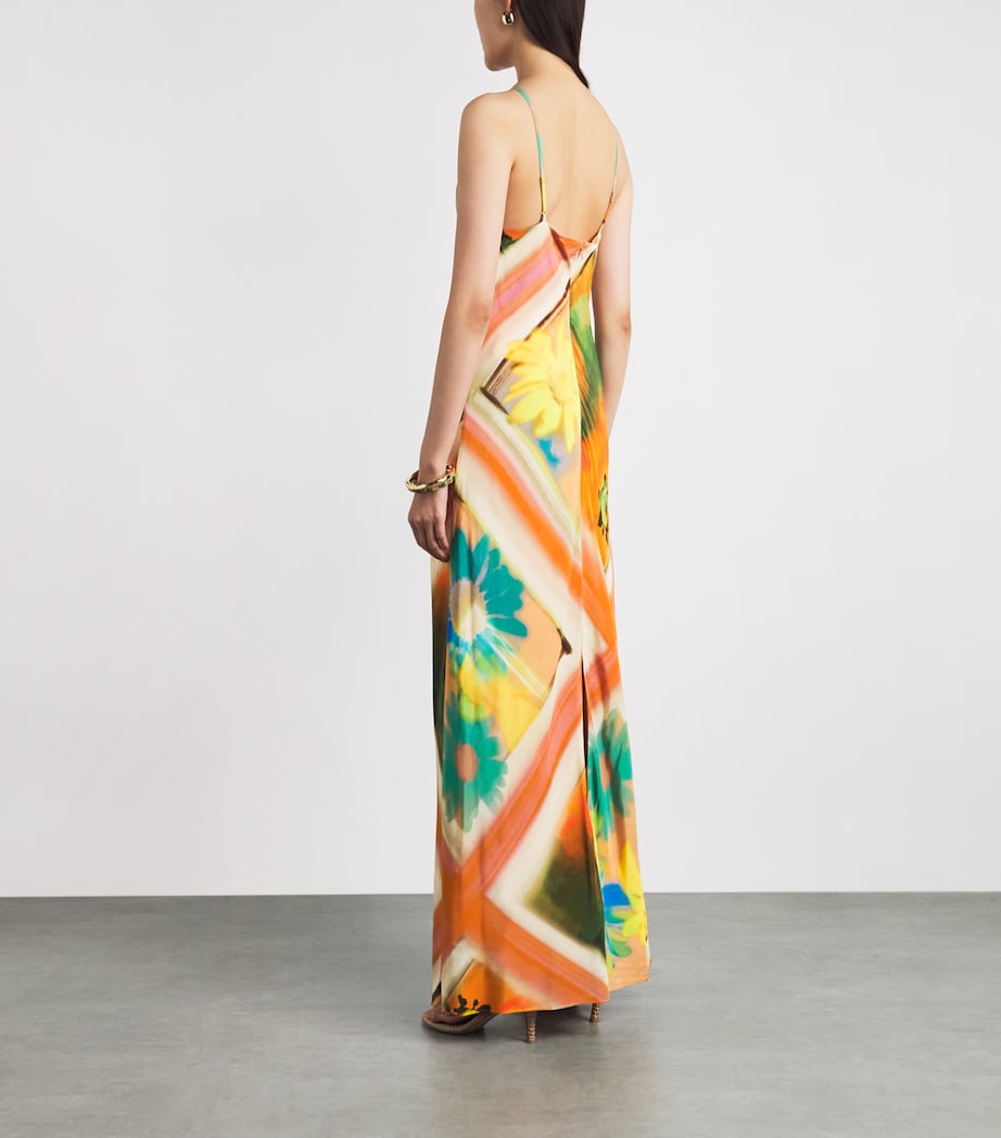 STAUD Womens Halterneck Cubism Maxi Dress Sprblm Scf Sbsr Image 4