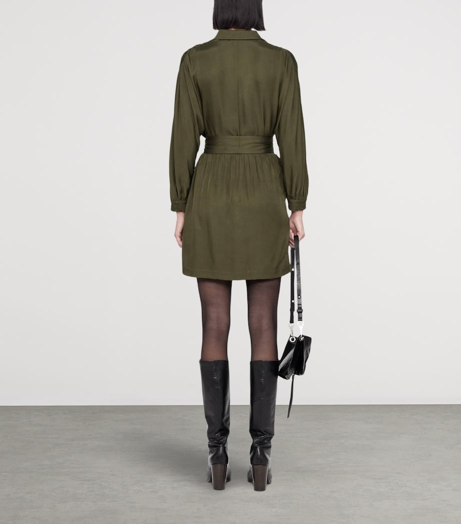 AllSaints Womens Noora Shirt Dress Washed Khaki Image 7