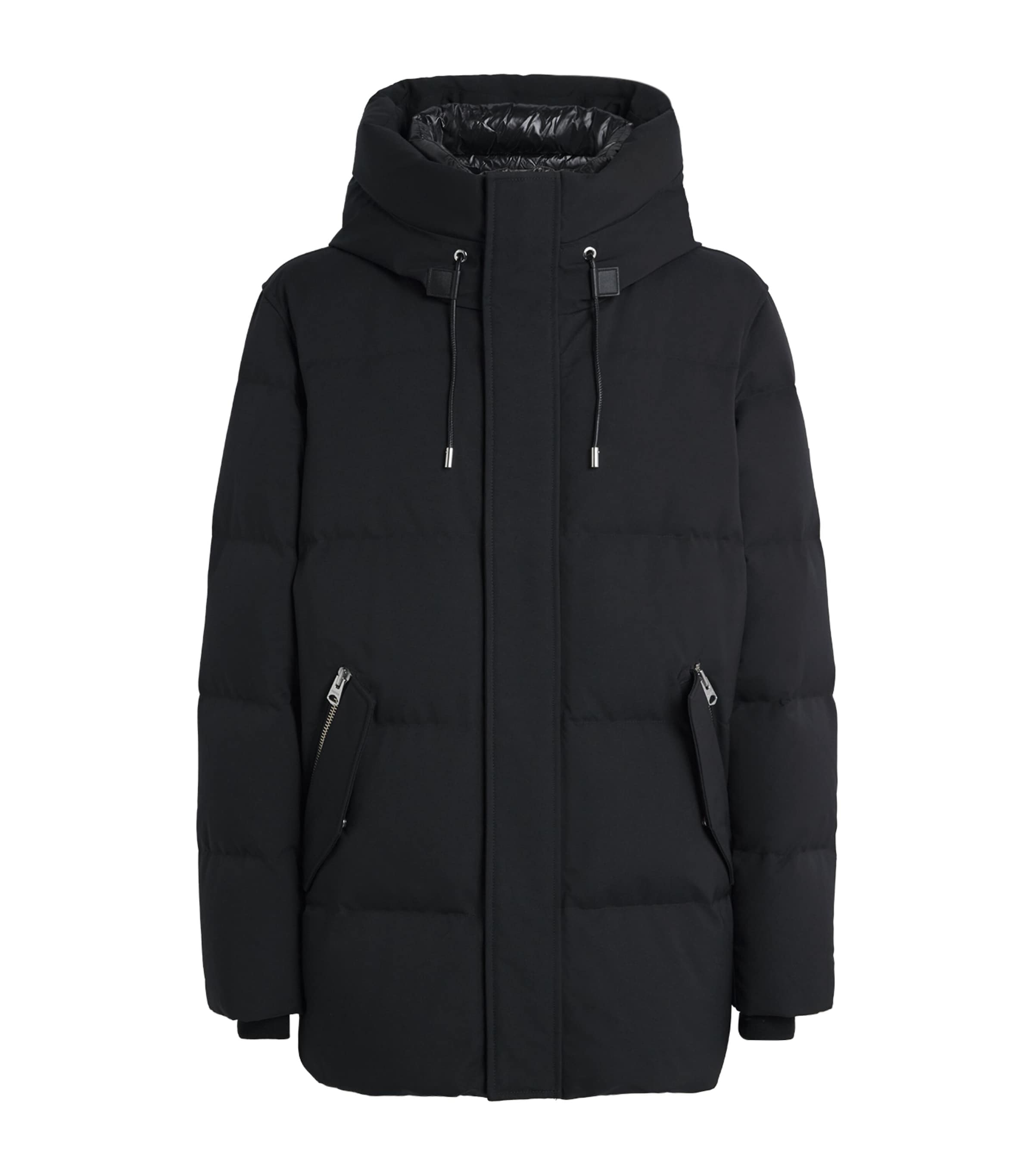 Mackage Panelled Padded Hooded Jacket In Black