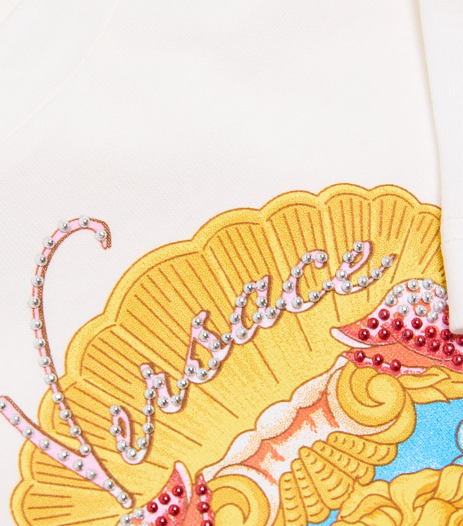 Cotton Studded Medusa Coral Kids T-Shirt 2W070-WHITE+MULTI Image 3