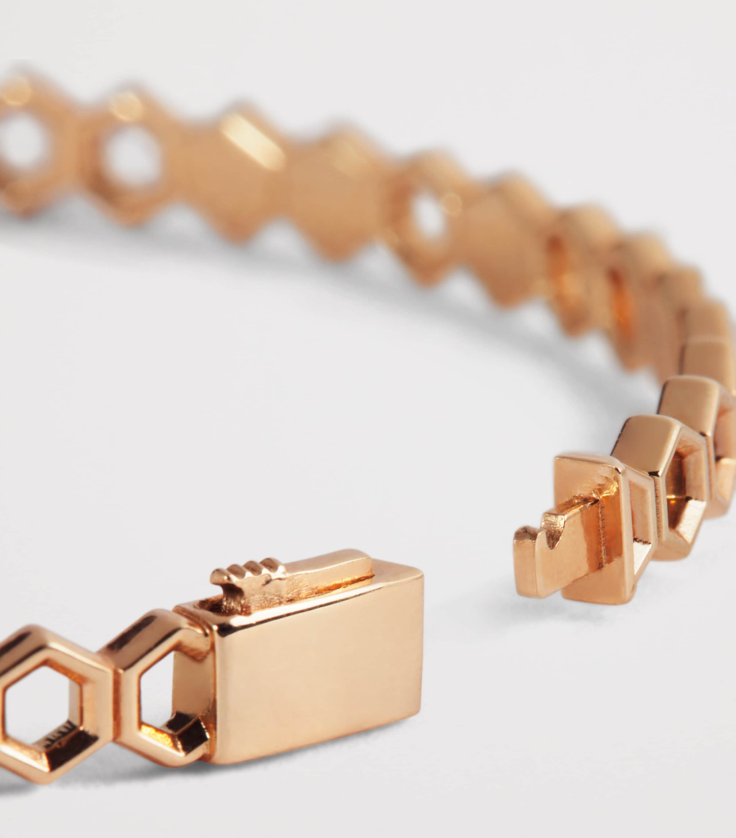 Rose Gold and Diamond Honeycomb Bangle ROSE GOLD Image 5