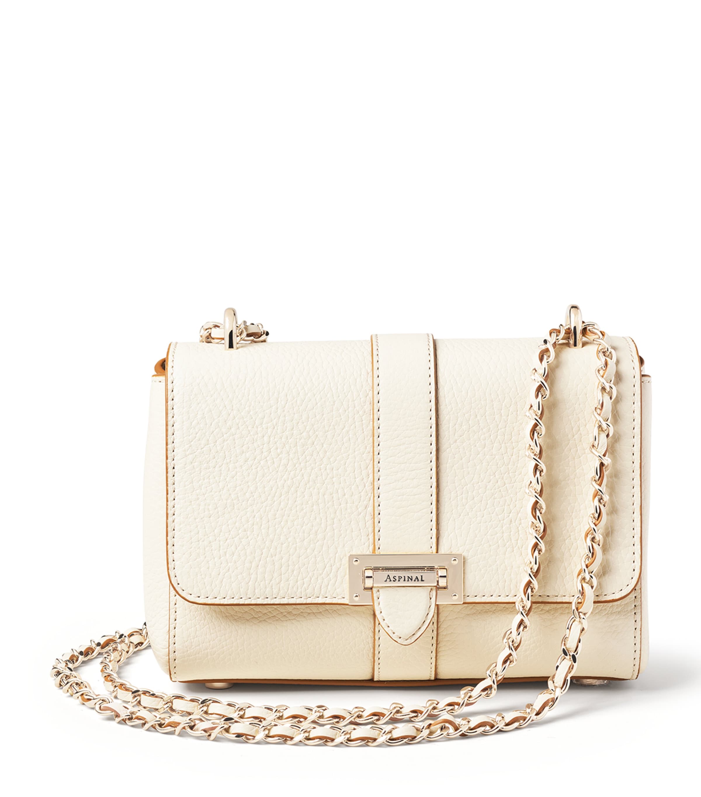 Aspinal Of London Small Leather Lottie Cross-Body Bag Ivory Image 1