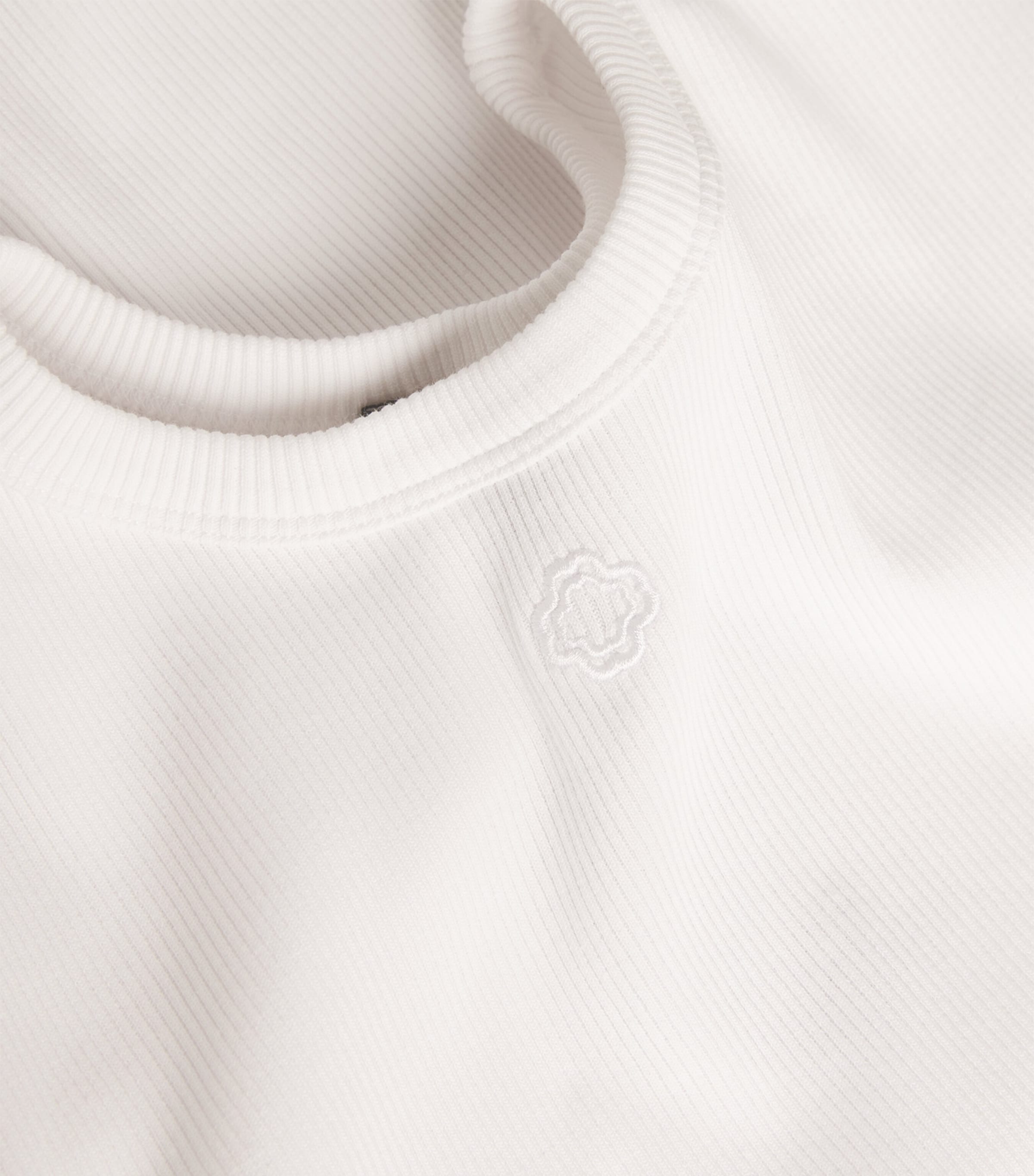 Stretch-Cotton Ribbed T-Shirt WHITE Image 5