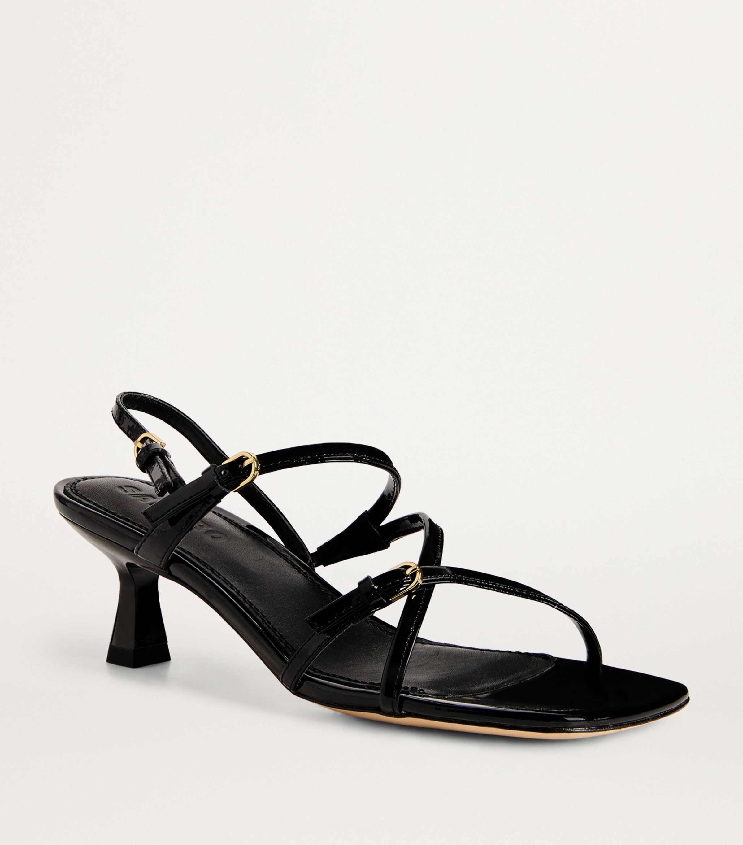 Leather Heeled Sandals BLACK Image 4