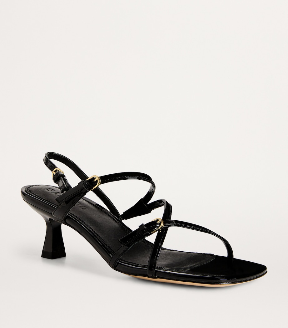 Leather Heeled Sandals BLACK Image 4