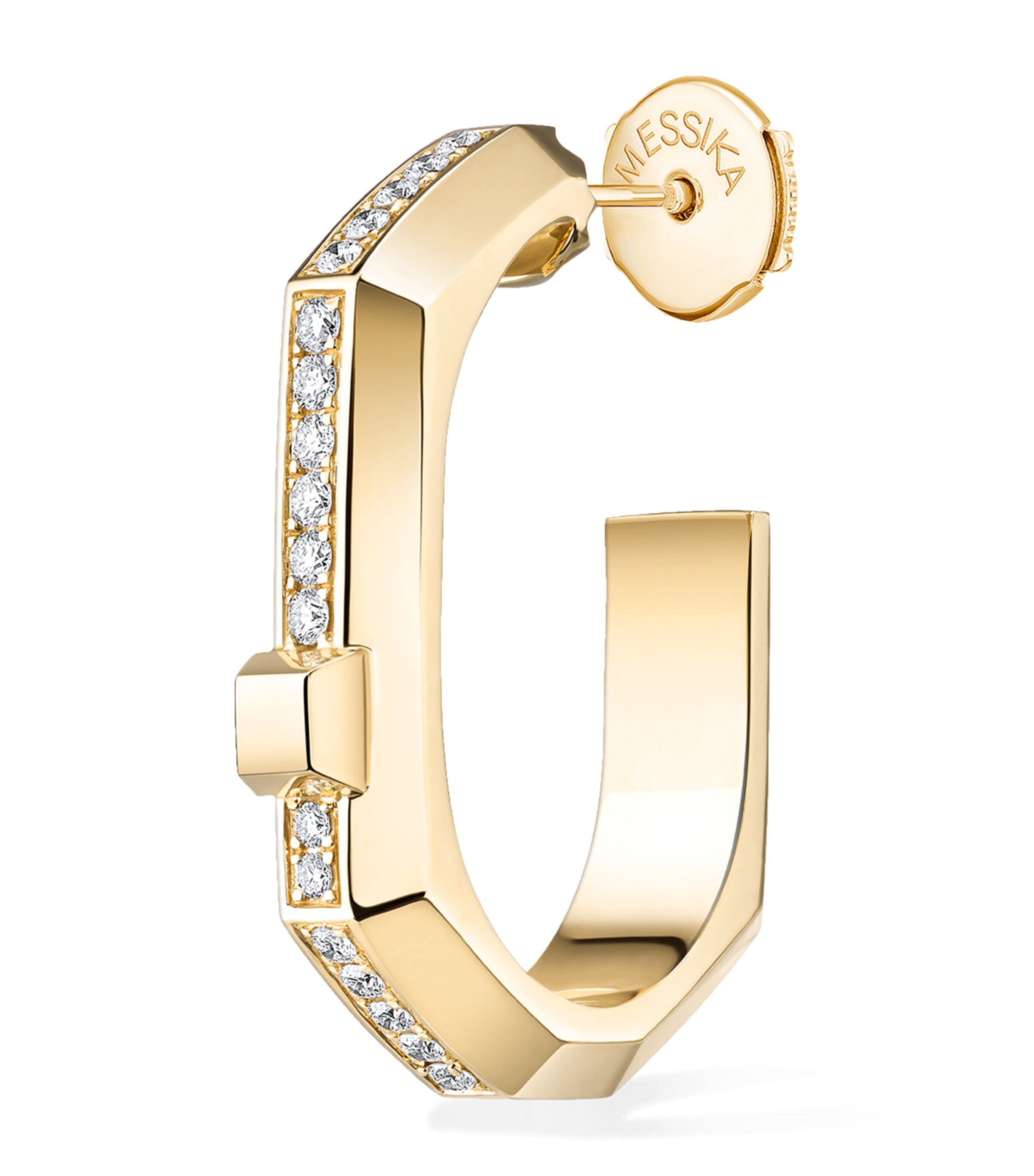 Messika Modernist Small Yellow Gold and Diamond Single Hoop Earring (0.10ct) Yellow Gold Image 1