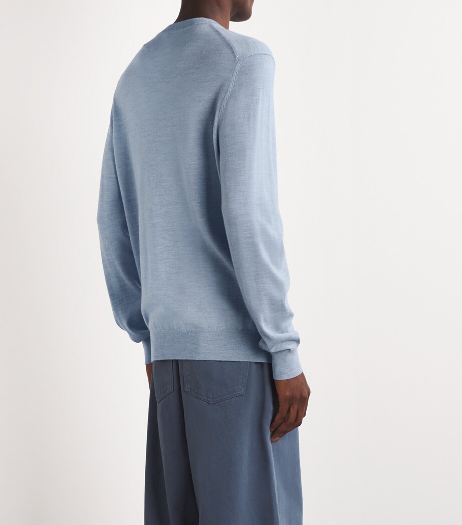 Wool Crew-Neck Sweater POWDER BLUE 201 Image 4