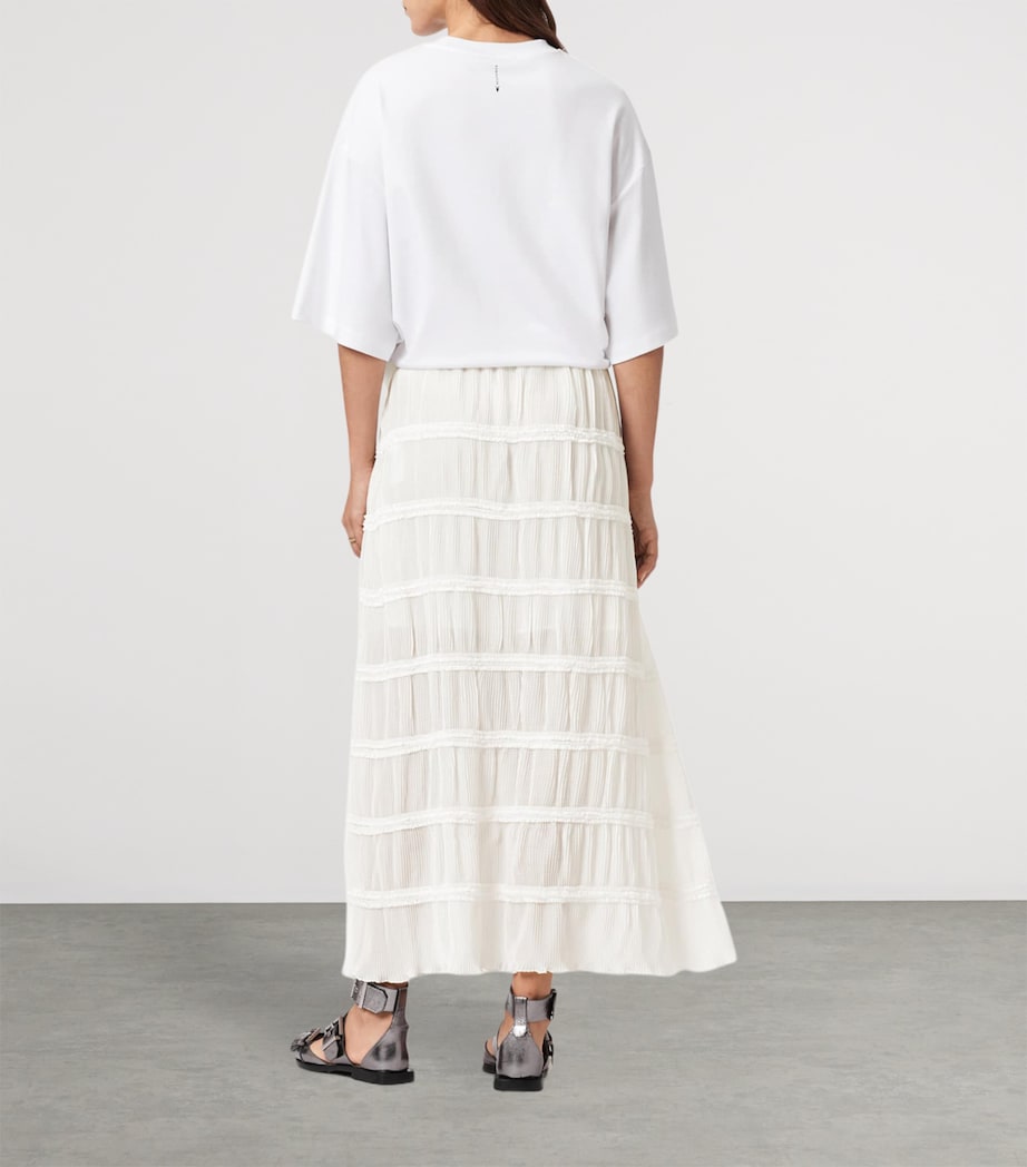 AllSaints Womens Lila Midi Skirt White Image 6