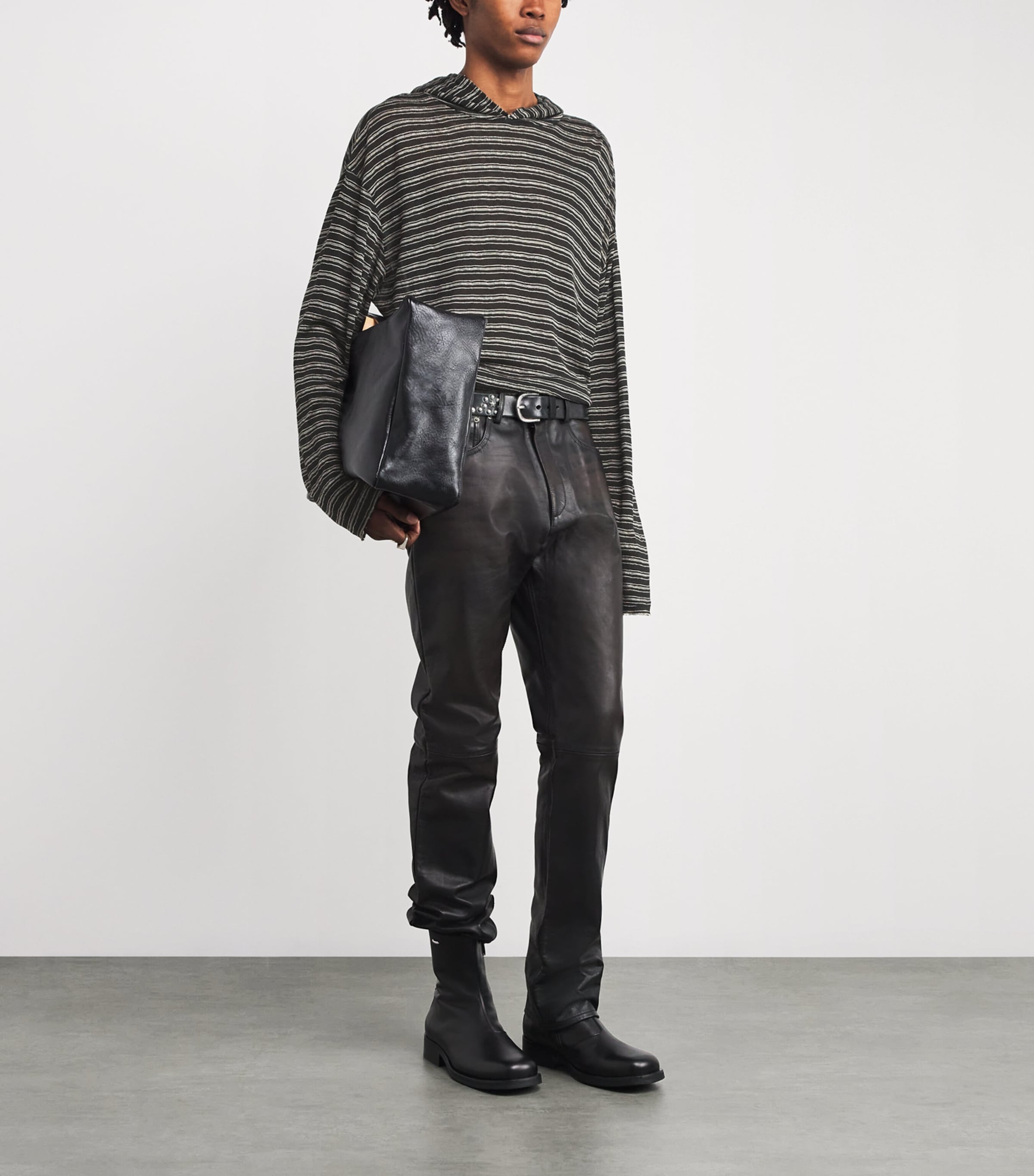 Stripe Layering Hoodie BLACK STRIPED PANNA Image 2