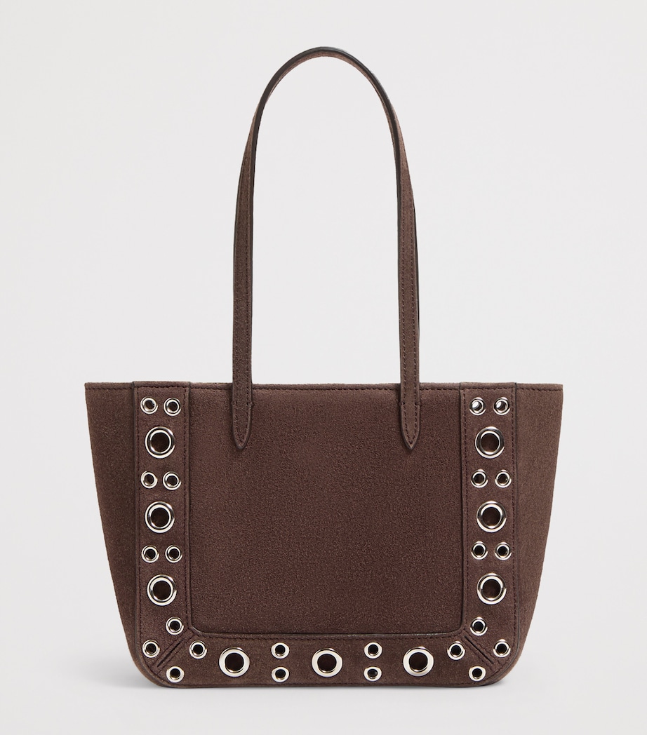 Mini Suede Embroidered Nellcôte Tote Bag AYG Image 3