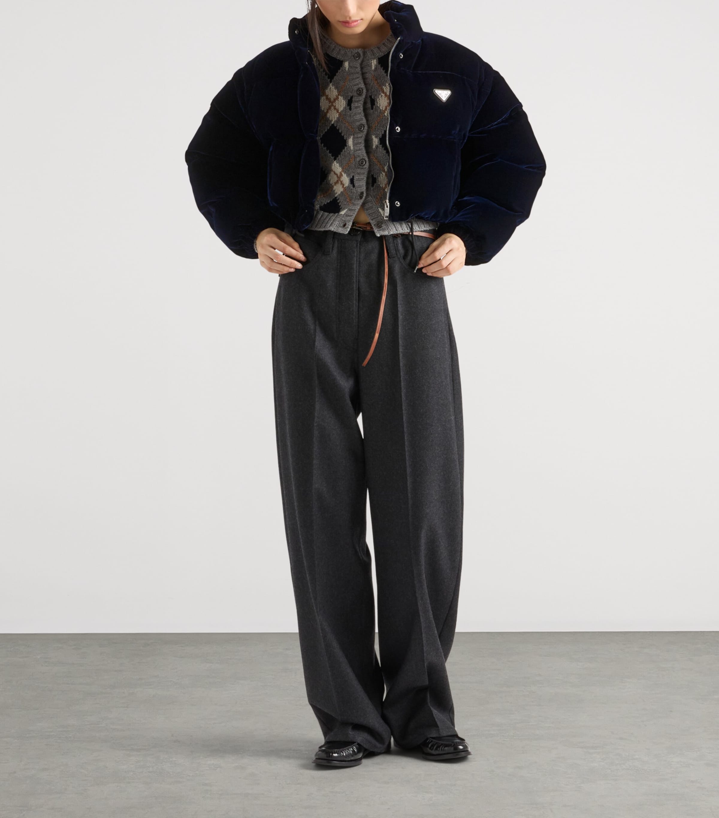 Velvet Down-Filled Puffer Jacket F0008 Image 2