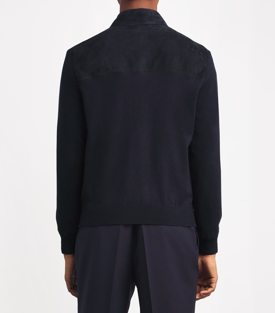 Suede Knit-Sleeve Jacket TP1.7 - NAVY TP1.25 Image 4