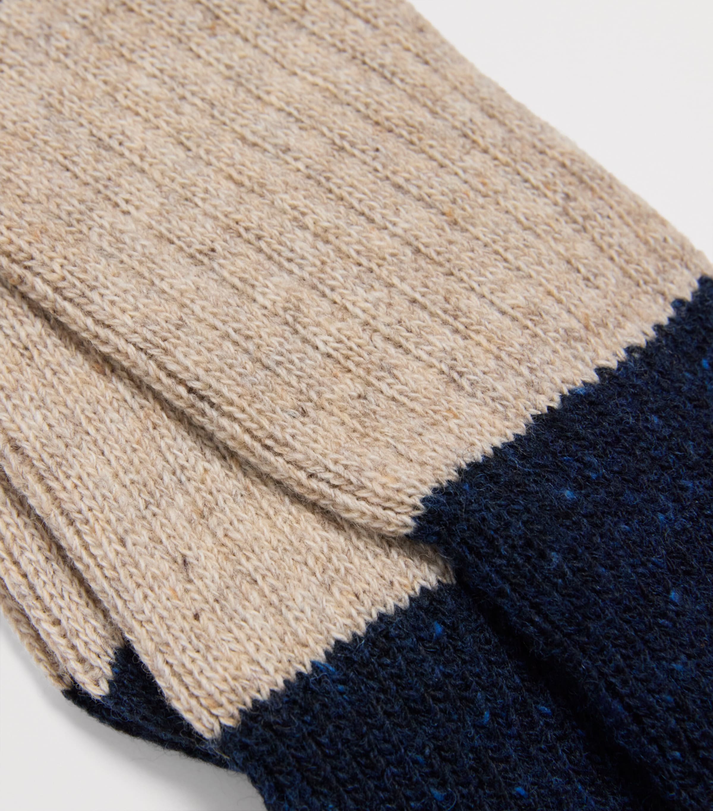 Wool-Blend Houghton Socks STONE/NAVY Image 2