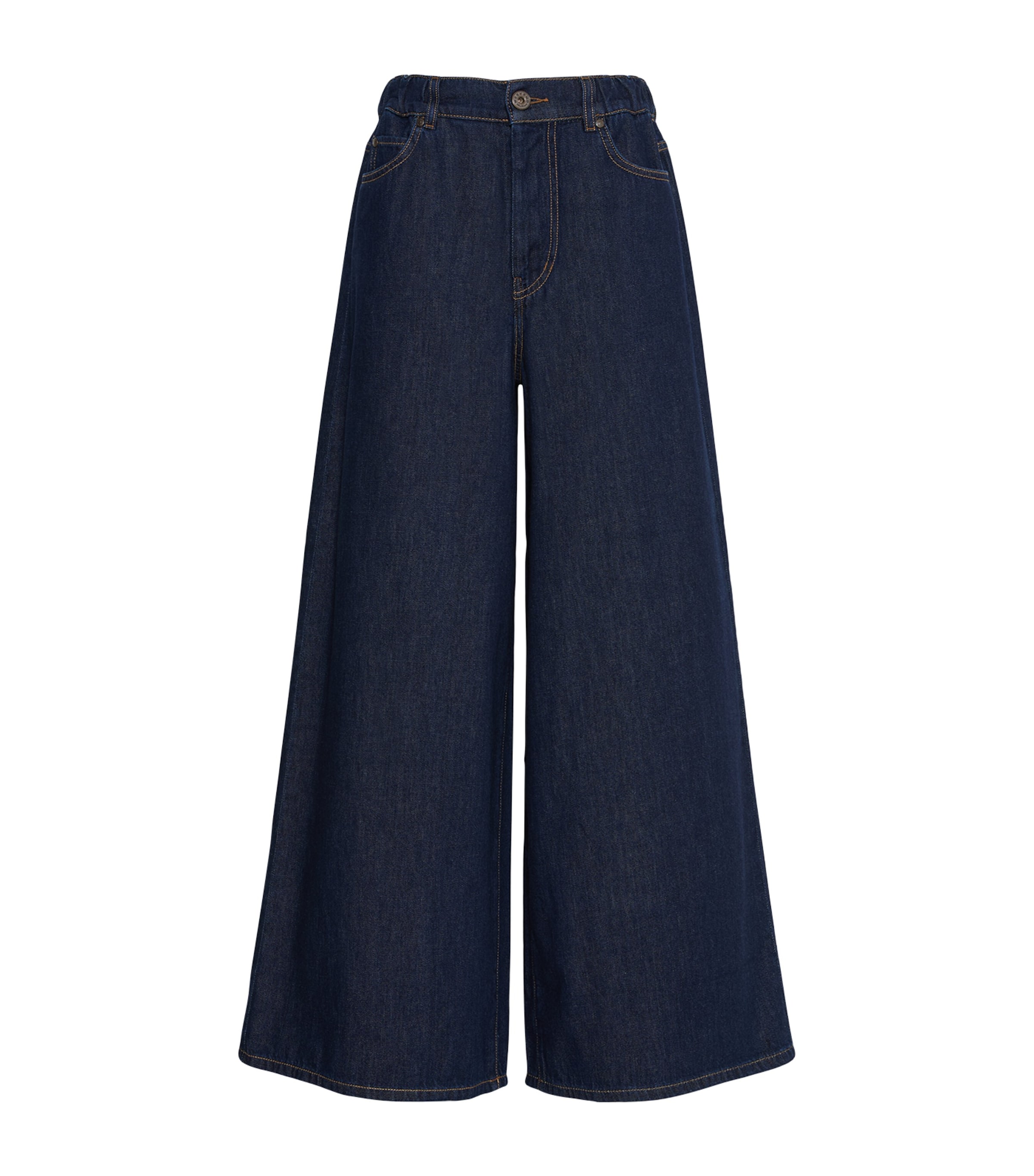 Weekend Max Mara Womens High-Rise Wide-Leg Jeans Navy Image 1