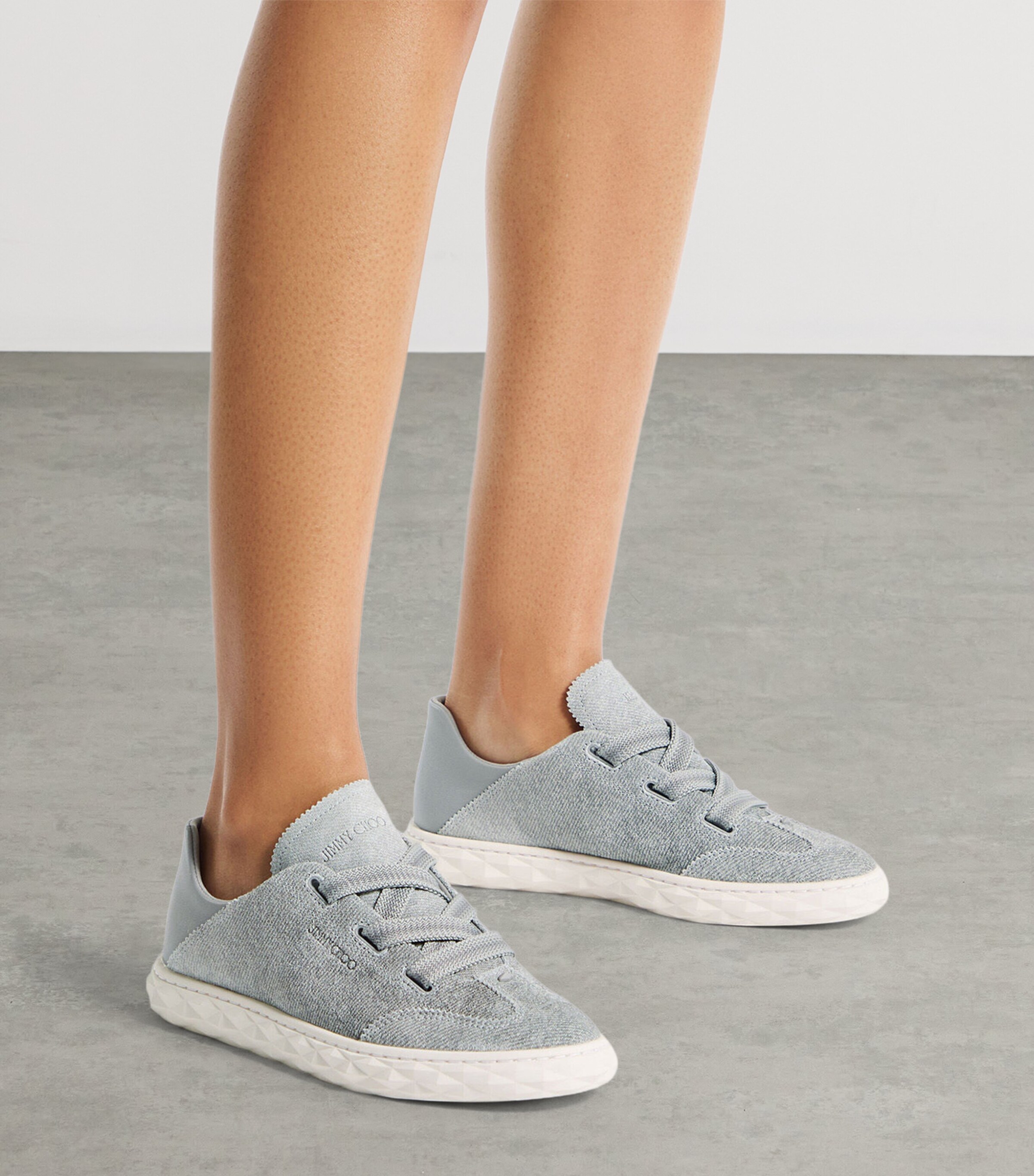 Jimmy Choo Suede-Leather Diamond Light Flex F Sneakers V Dove Mix Image 2