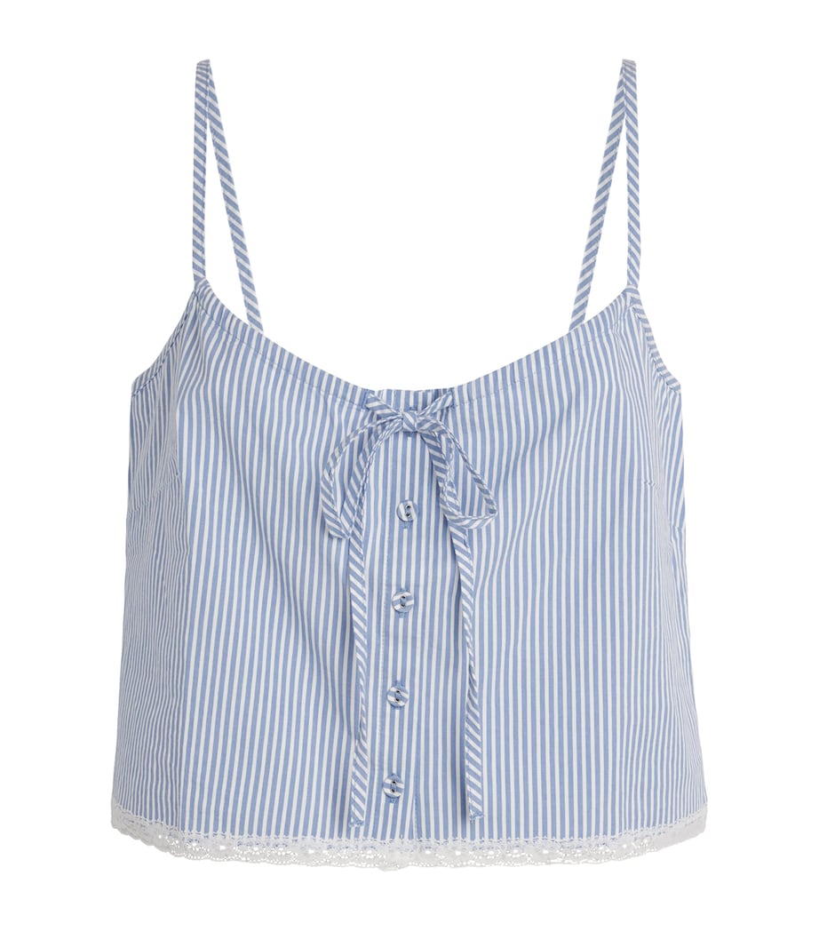 Cotton Poplin Cropped Camisole CADET STRIPE Image 1