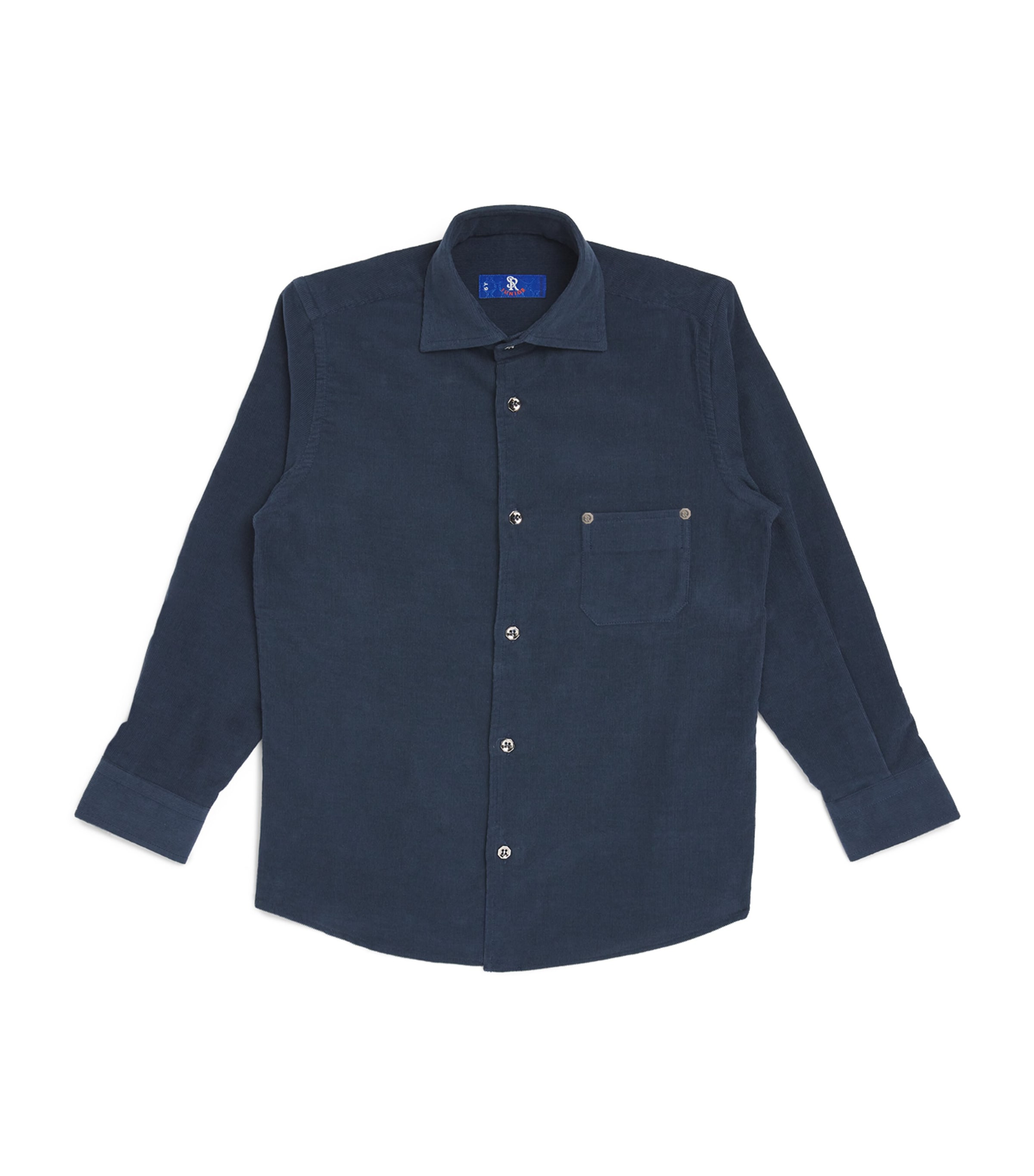 Stefano Ricci Kids' Cotton-cashmere Corduroy Shirt In Blue