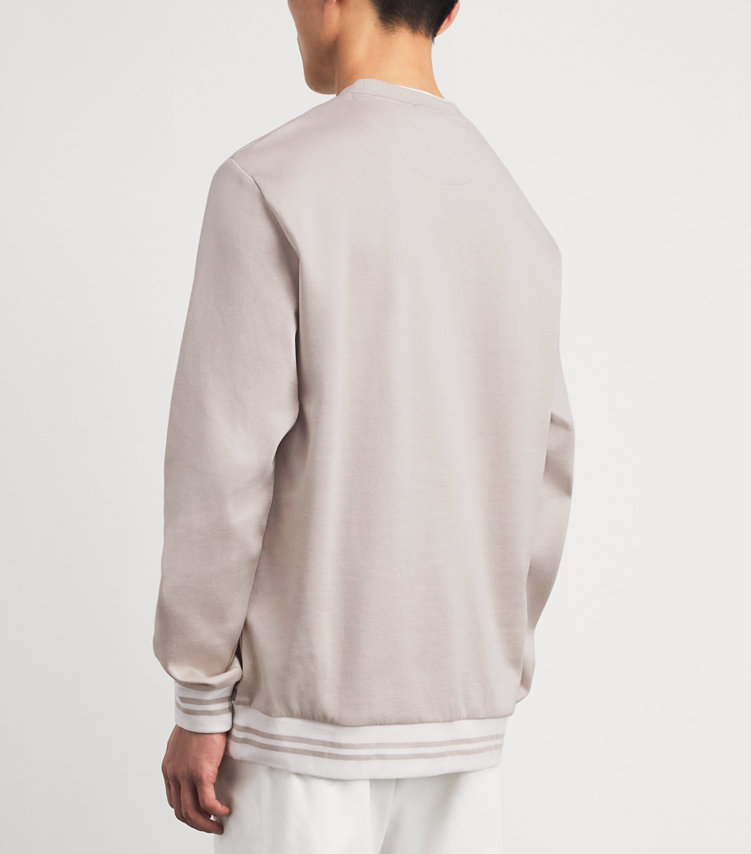 Eleventy Mens Cotton-Blend Sweatshirt Tortora E Avorio Image 5