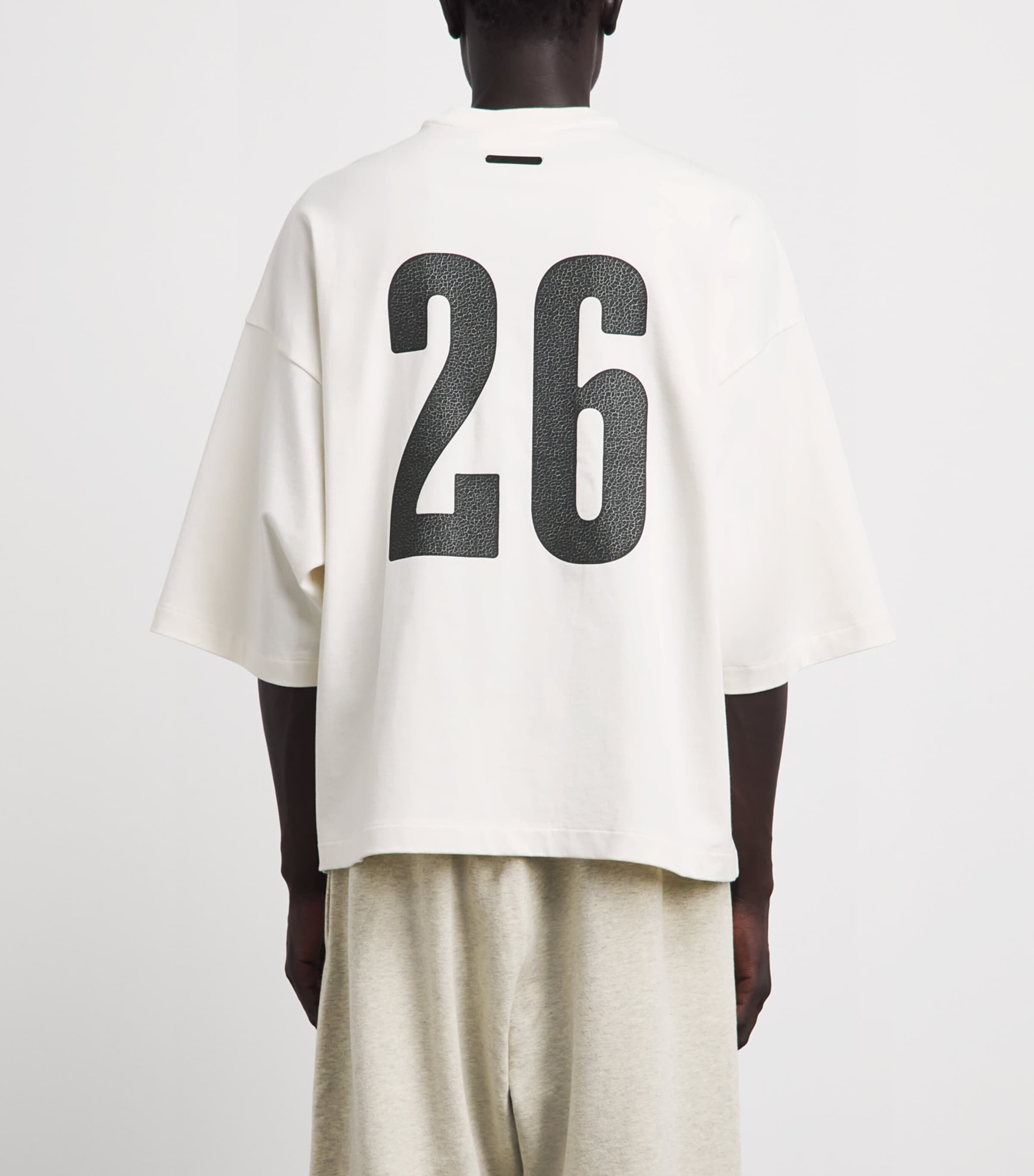 FEAR OF GOD ESSENTIALS Mens Cotton Boxy Merch T-Shirt Ivory Image 5