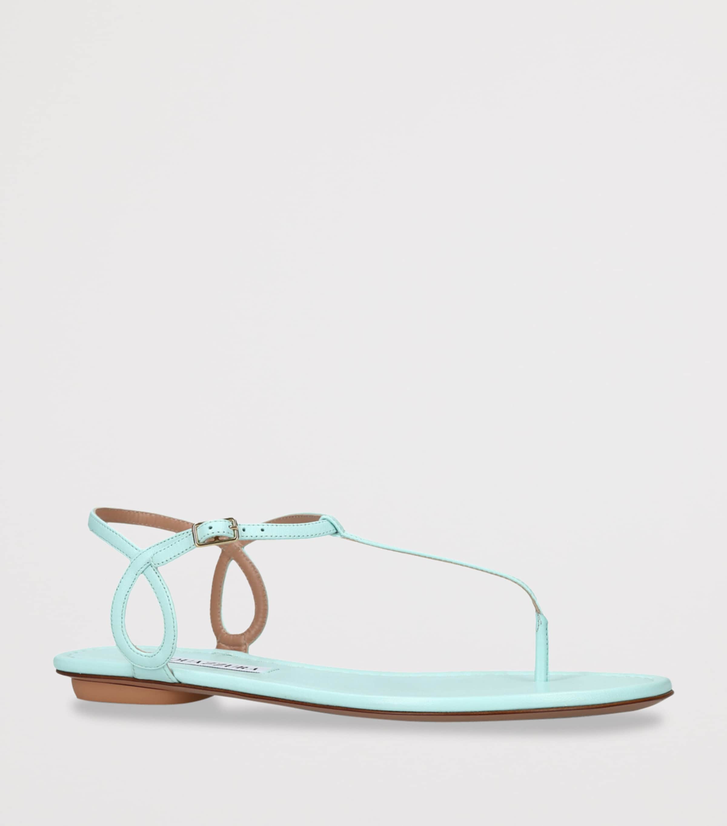 Aquazzura Leather Almost Bare Sandals Pale Blue Image 3