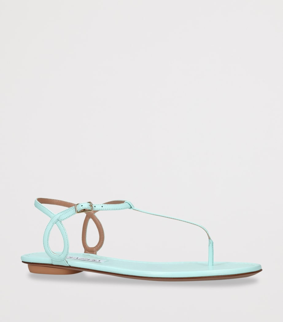 Aquazzura Leather Almost Bare Sandals Pale Blue Image 3