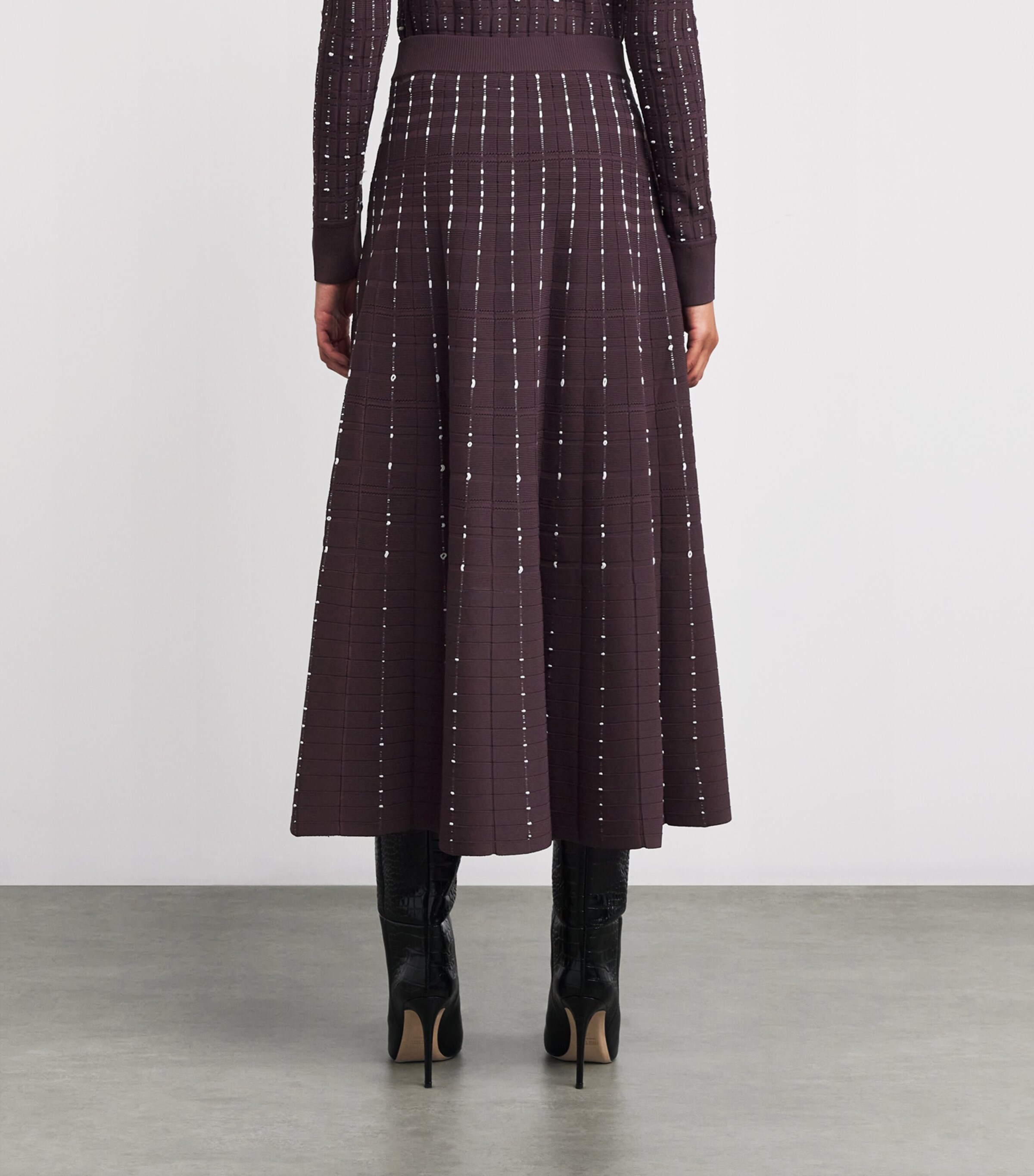 Fragmented Stripes Skirt MARASCHINO/IVORY Image 4