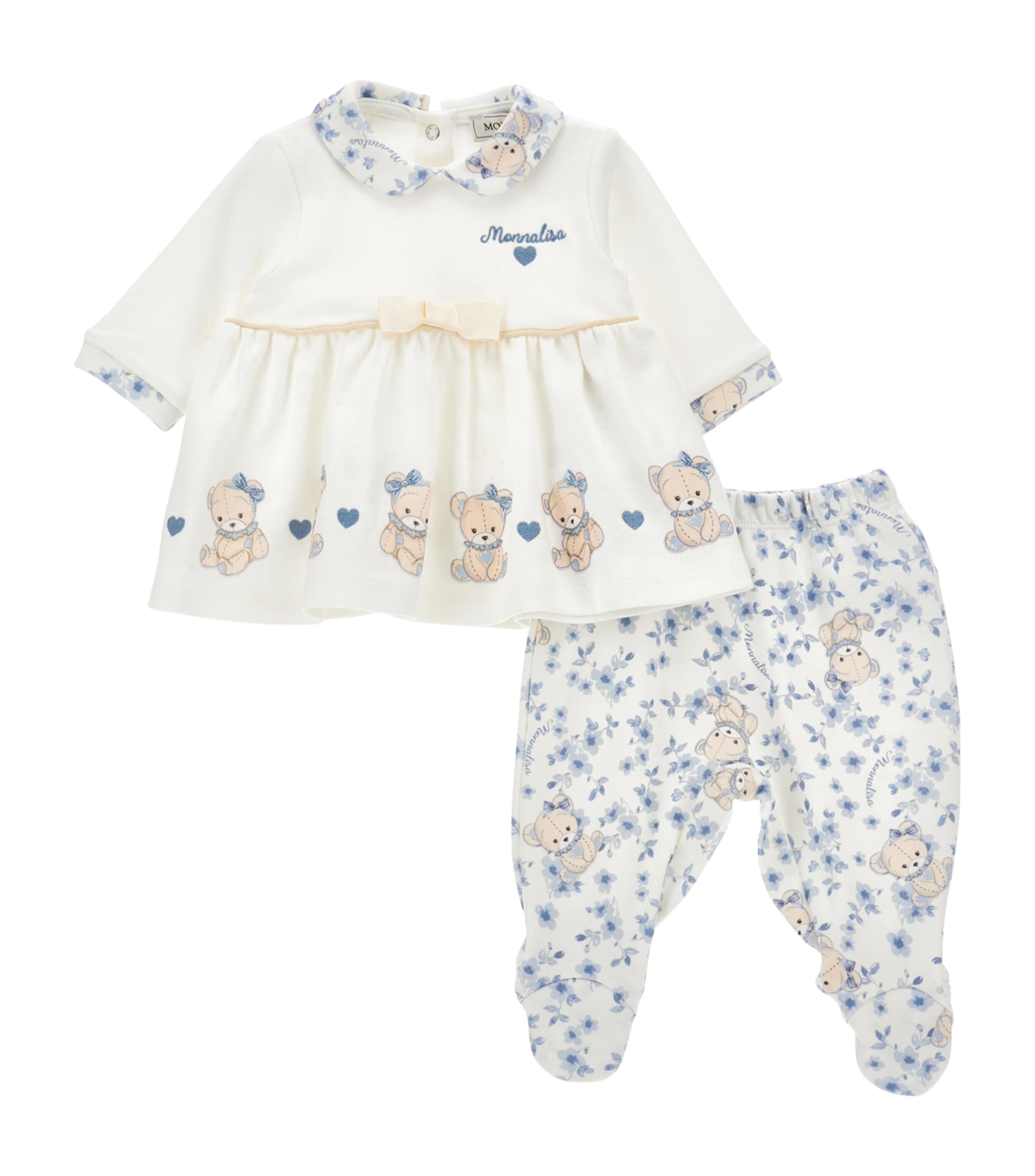 Monnalisa Printed Top And Leggings Set In Multi