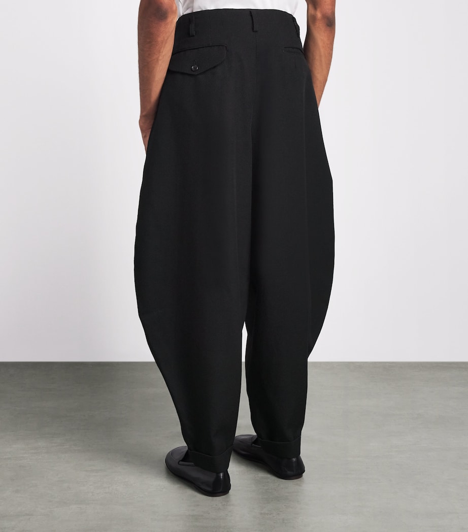 Comme Des Garçons Mens Wool Balloon Wide-Leg Trousers Black Image 5