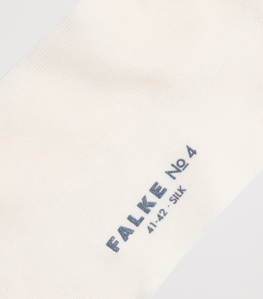 Falke Mens Silk-Blend No.4 Socks Offwhite Image 2